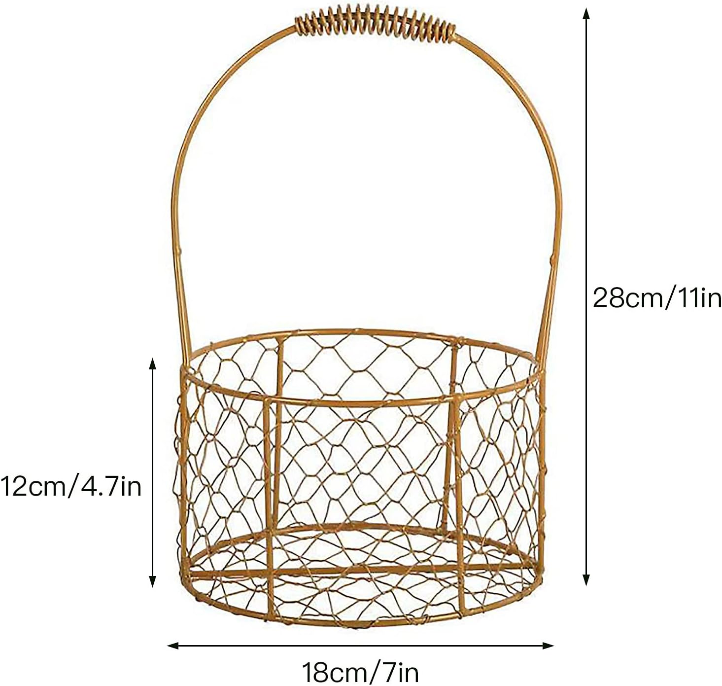 PerGar Golden Metal Flower Girl Basket for Weddings