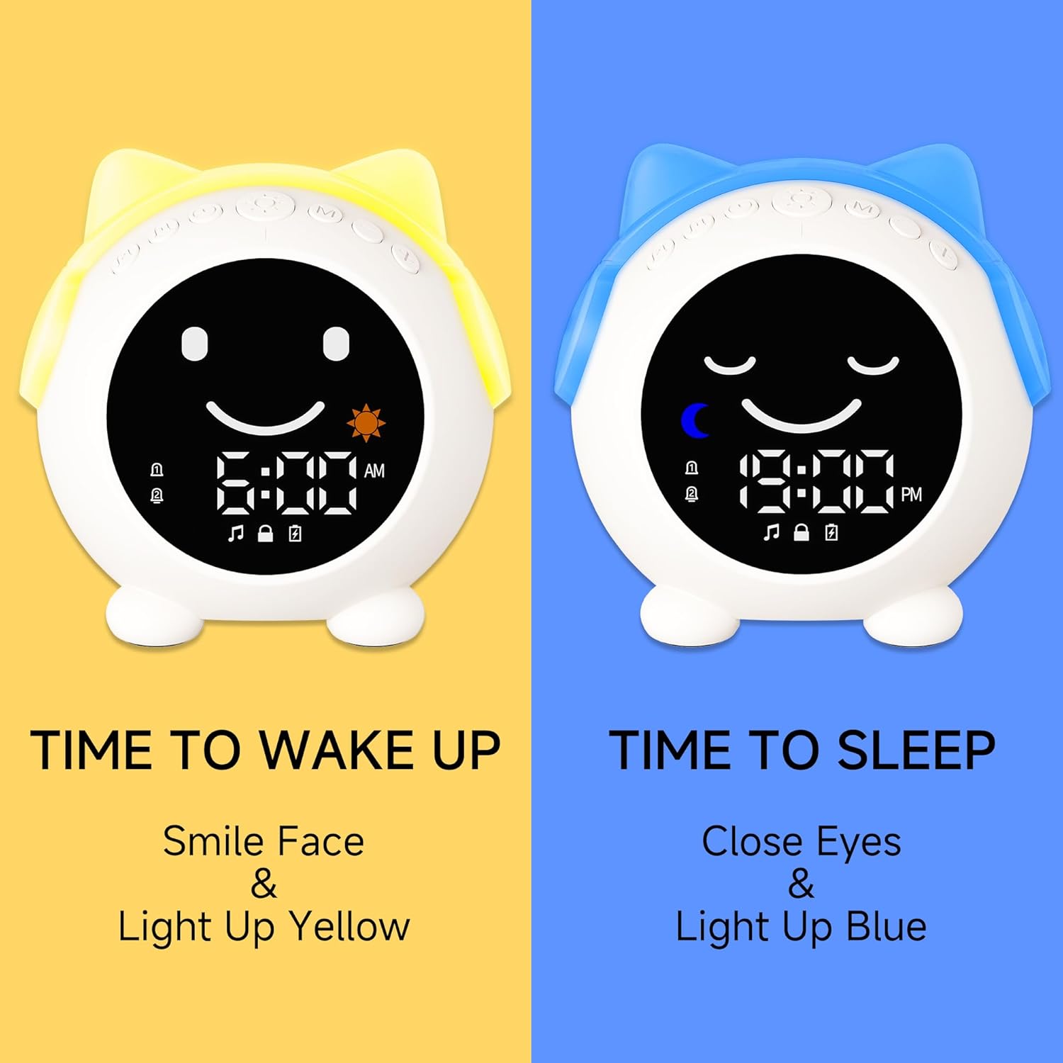 White Noise Machine with Kids Alarm Clock and Night Light