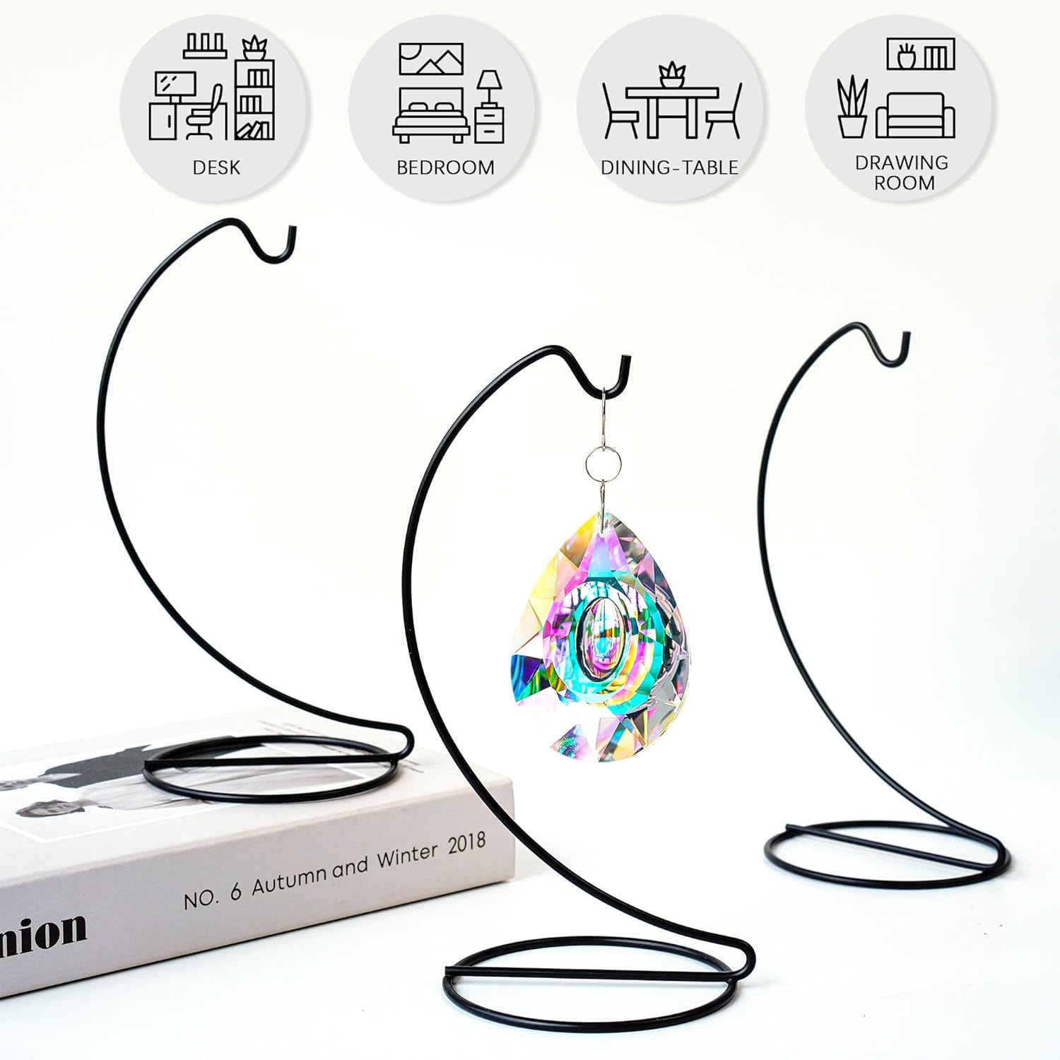 HD Hyaline Dora 5-Pack Black Ornament Display Stands