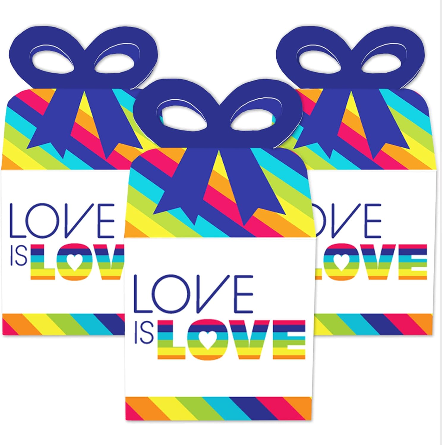 Big Dot of Happiness Love is Love Bow Boxes Set of 12