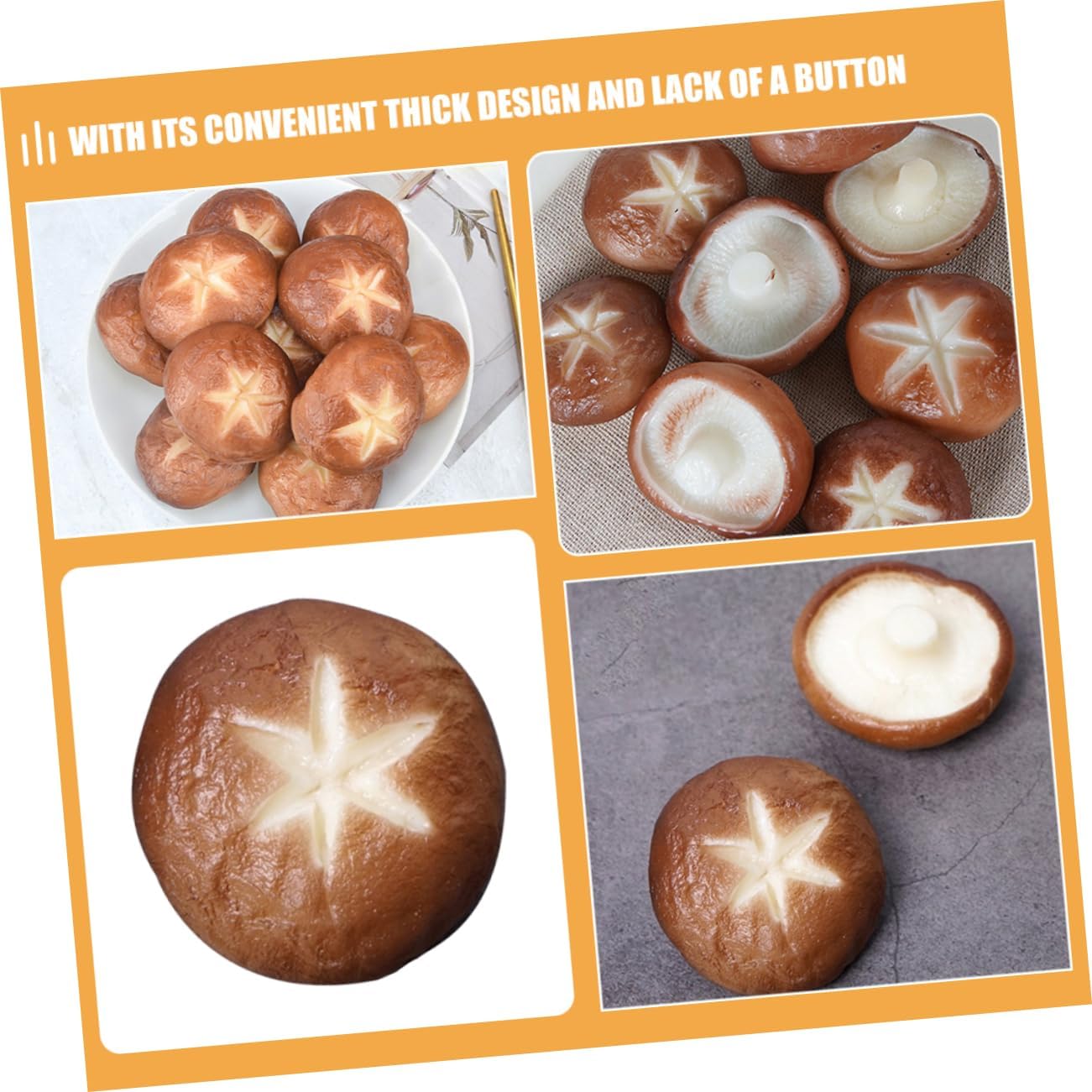 IMIKEYA Realistic Shiitake Mushroom Models 5pcs
