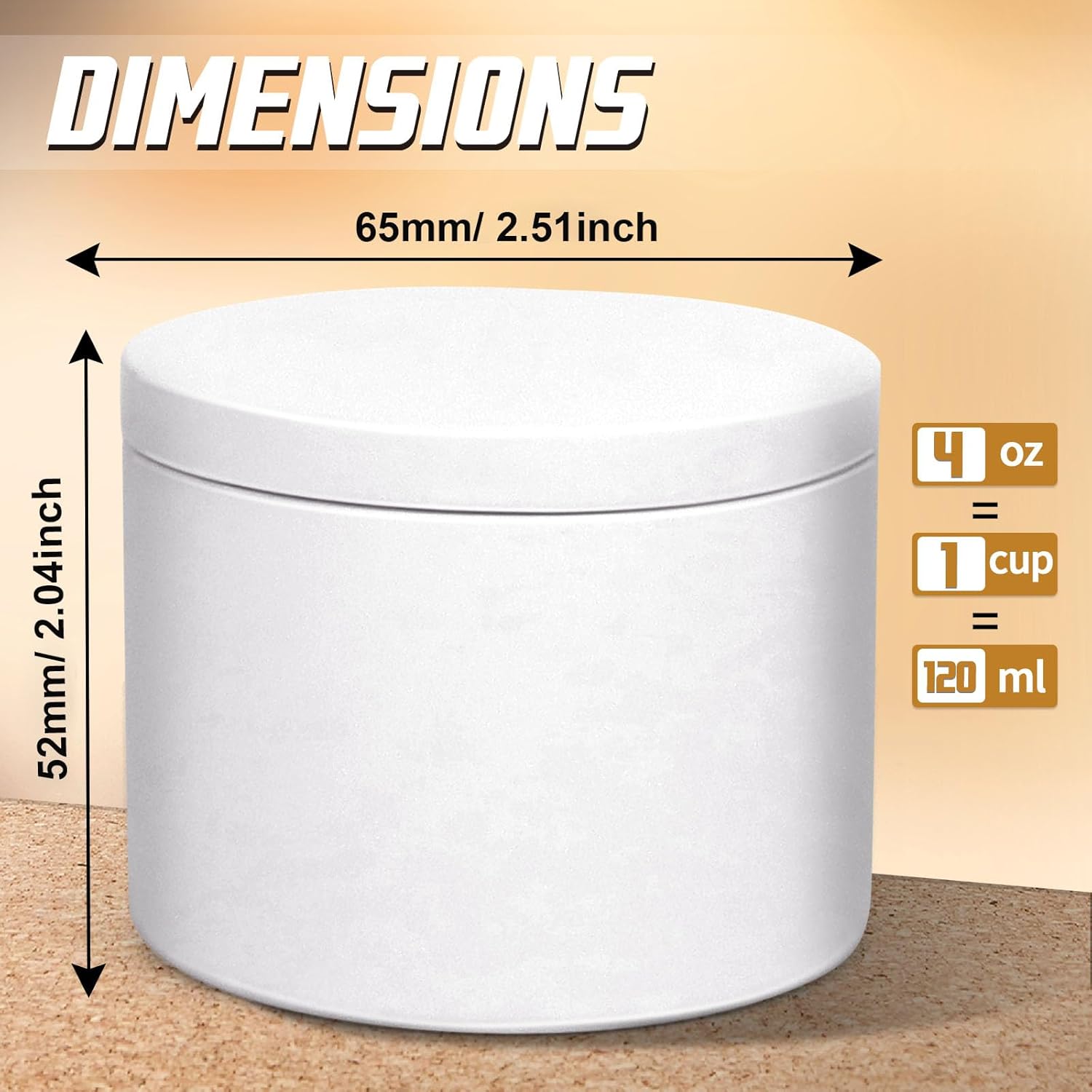 4 Oz Candle Tins Set of 24 Premium Matte White Jars with Lids