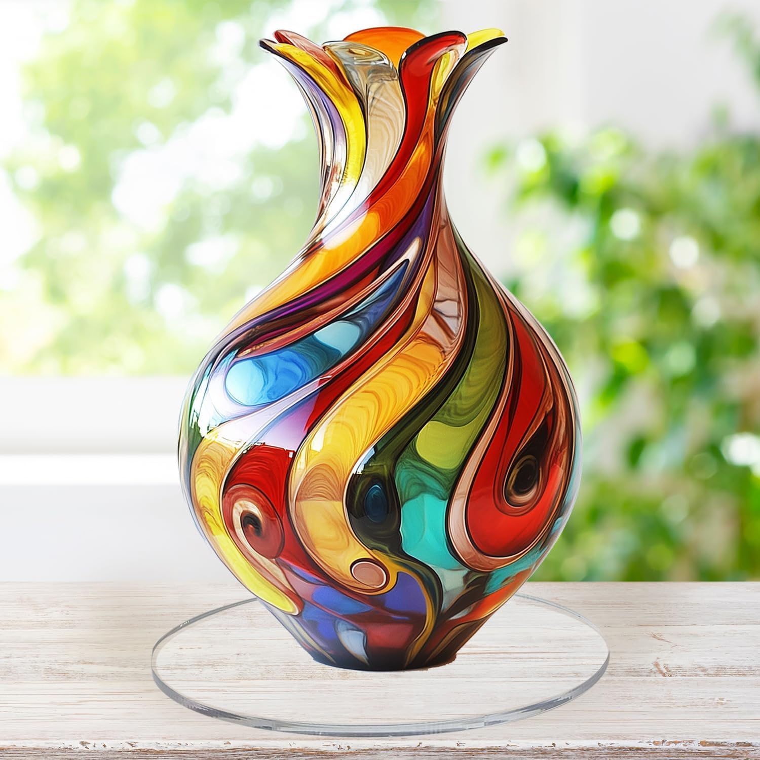 2D Acrylic Boho Vase Sign with Stand