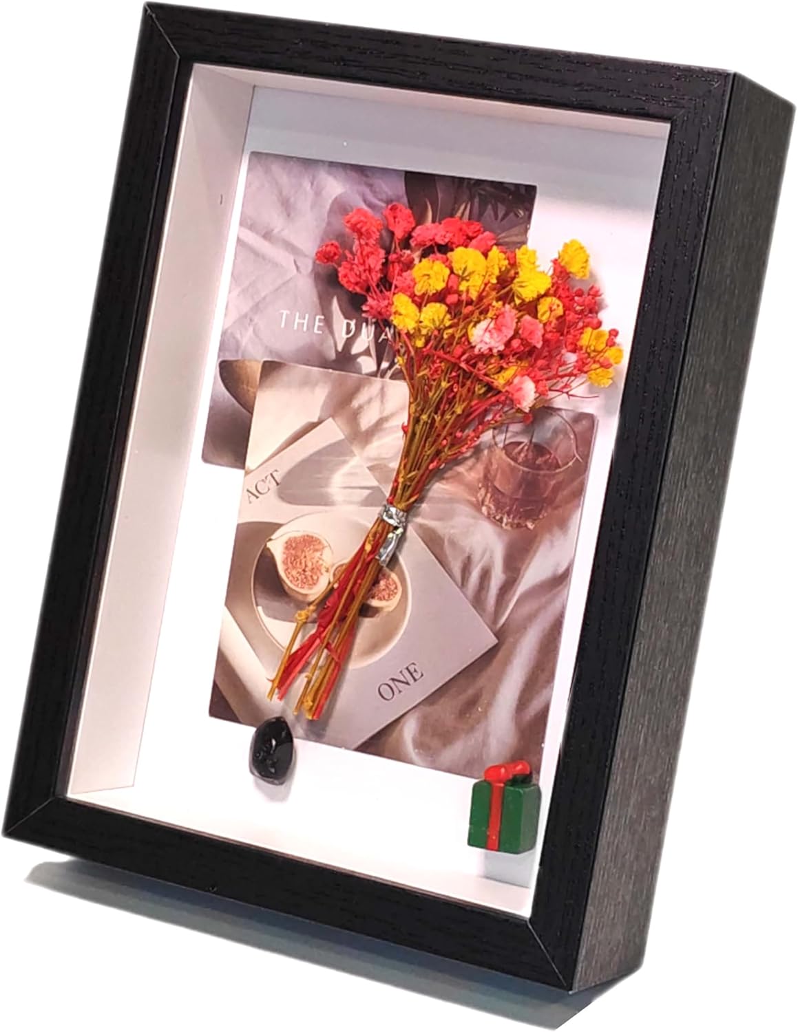 DIY Shadow Box Frame Set with Dried Flowers and Decor