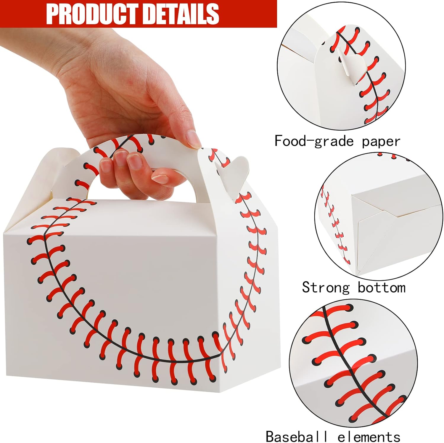 CCINEE Baseball Treat Boxes 16 PCS Party Favor Gift Bags