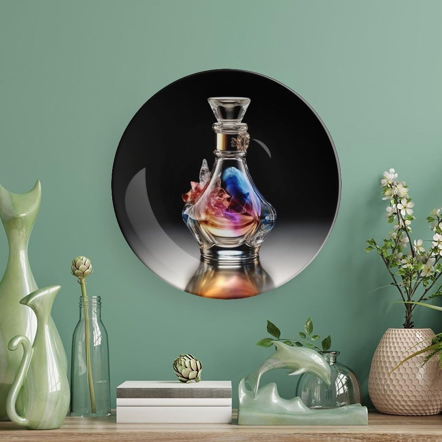Bohemian Style Ceramic Plate with Stand 6 Inch