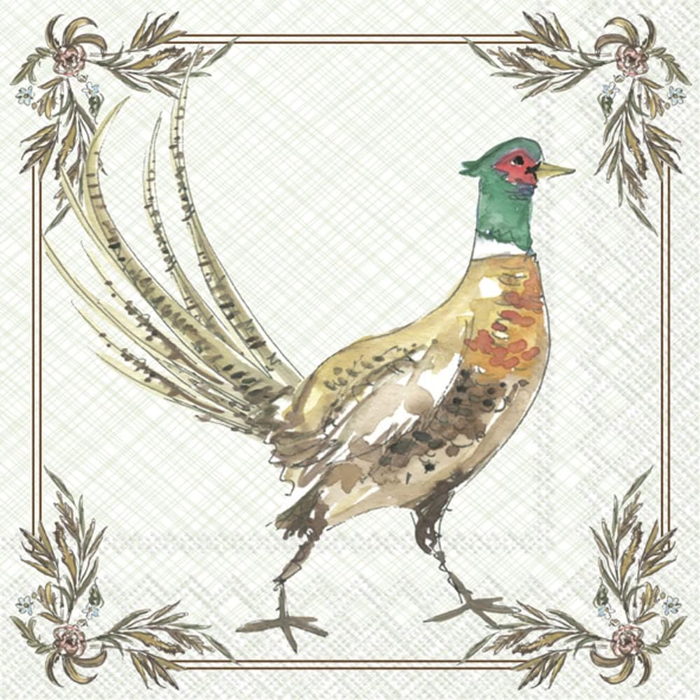 Ihr Ideal Home Cocktail Napkins 5x5 Pheasant 20-Count