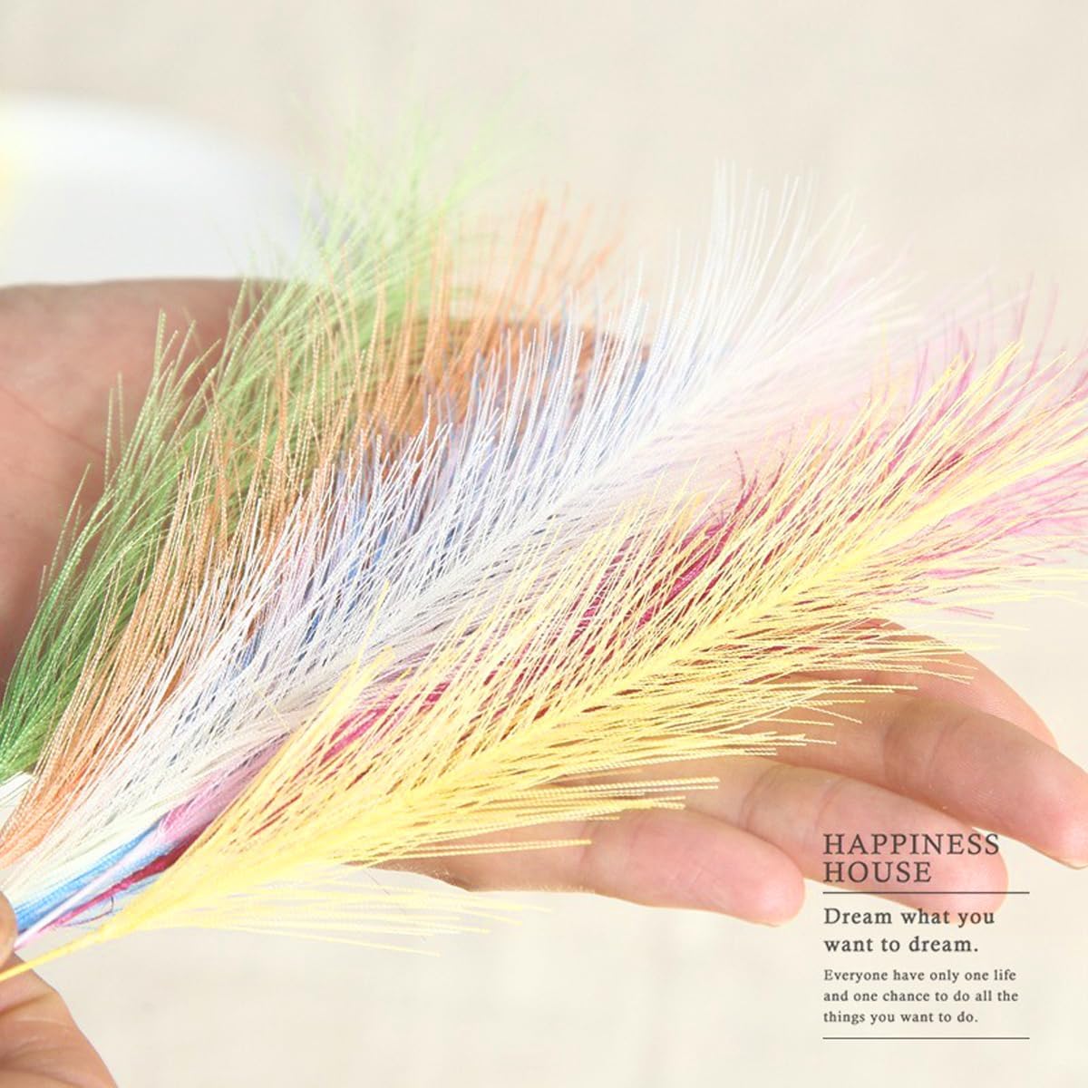 Zhiheng 20 Pack Artificial Pampas Grass Ivory