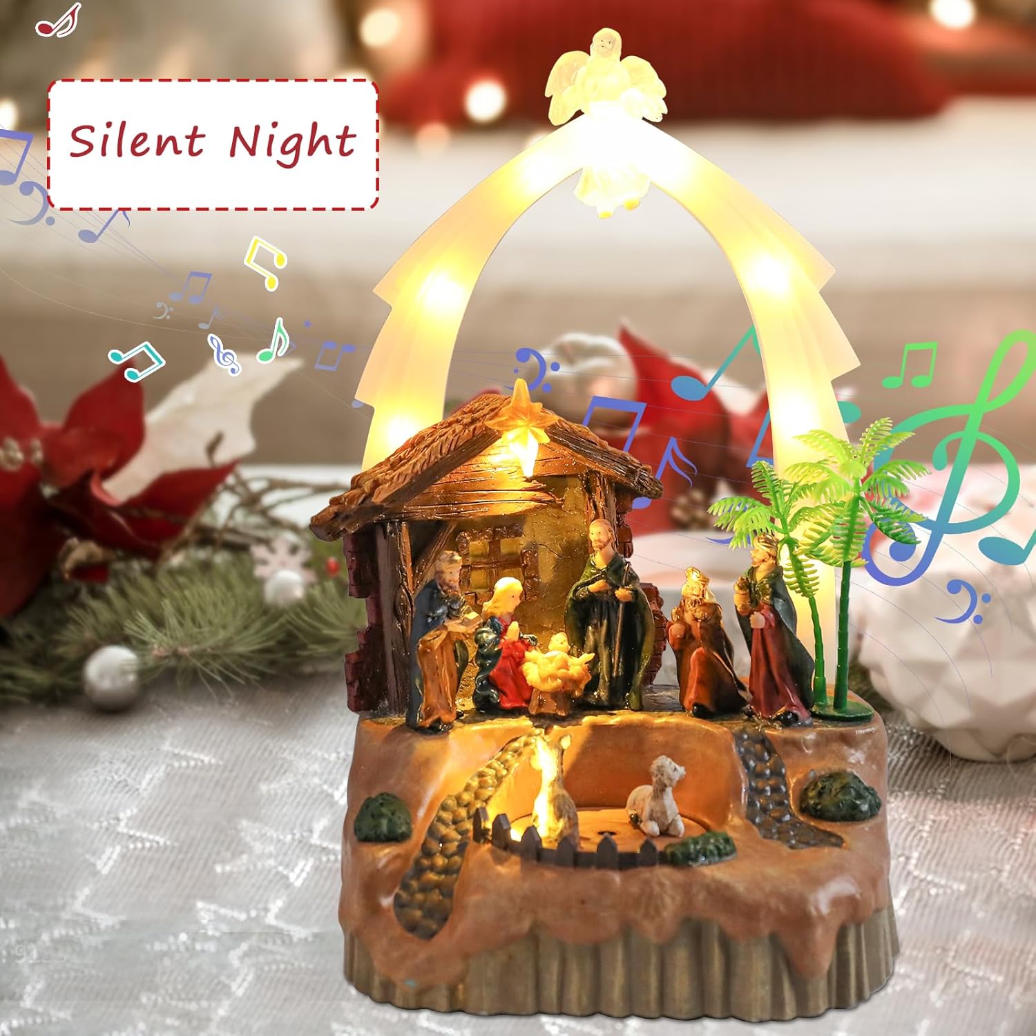 VCUTEKA Christmas Village Houses Lighted Musical Collectible Decor
