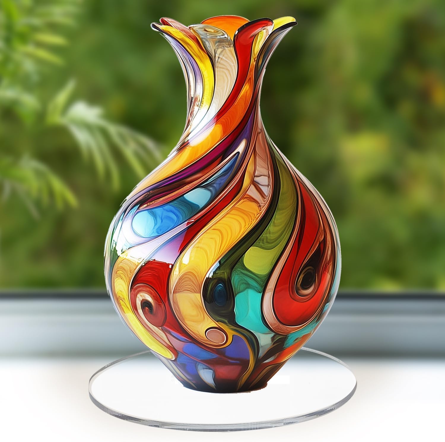 2D Acrylic Boho Vase Sign with Stand