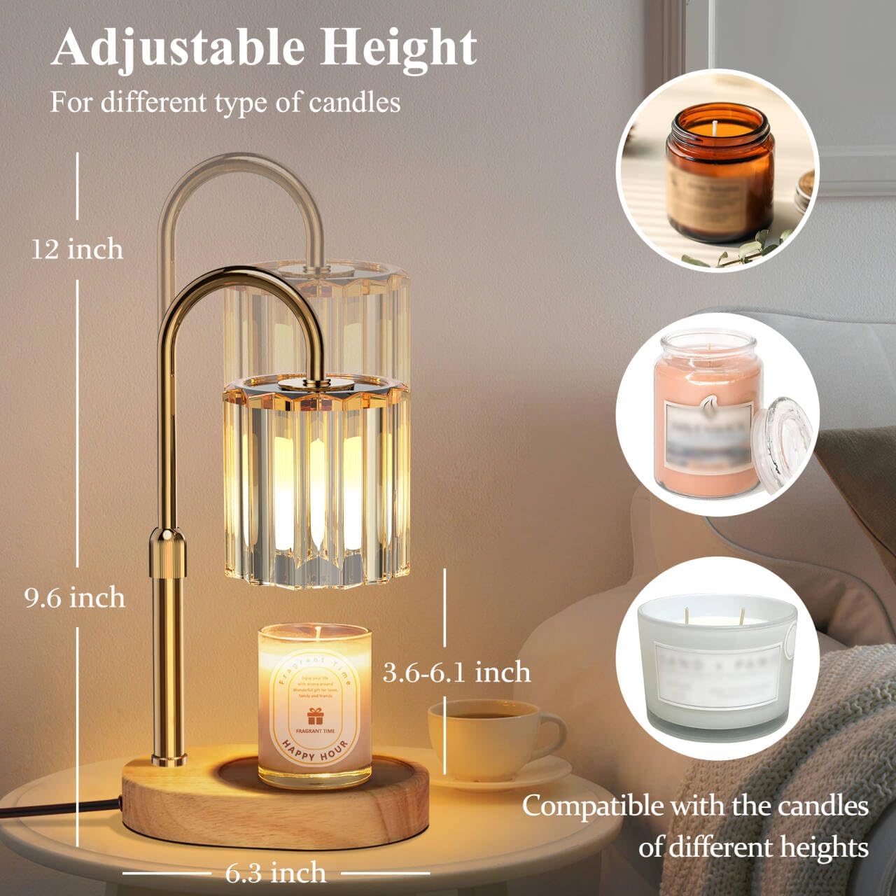 Lukasa Candle Warmer Lamp with Timer and Dimmer