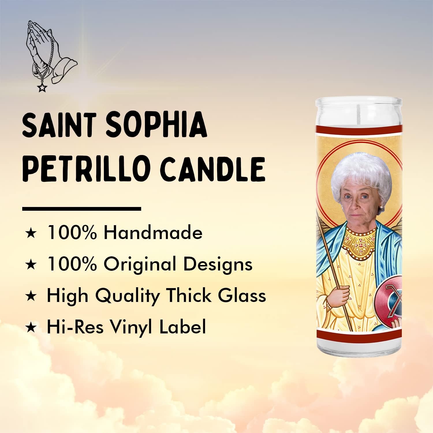 Sophia Celebrity Glass Jar Candle Handmade Soy Wax