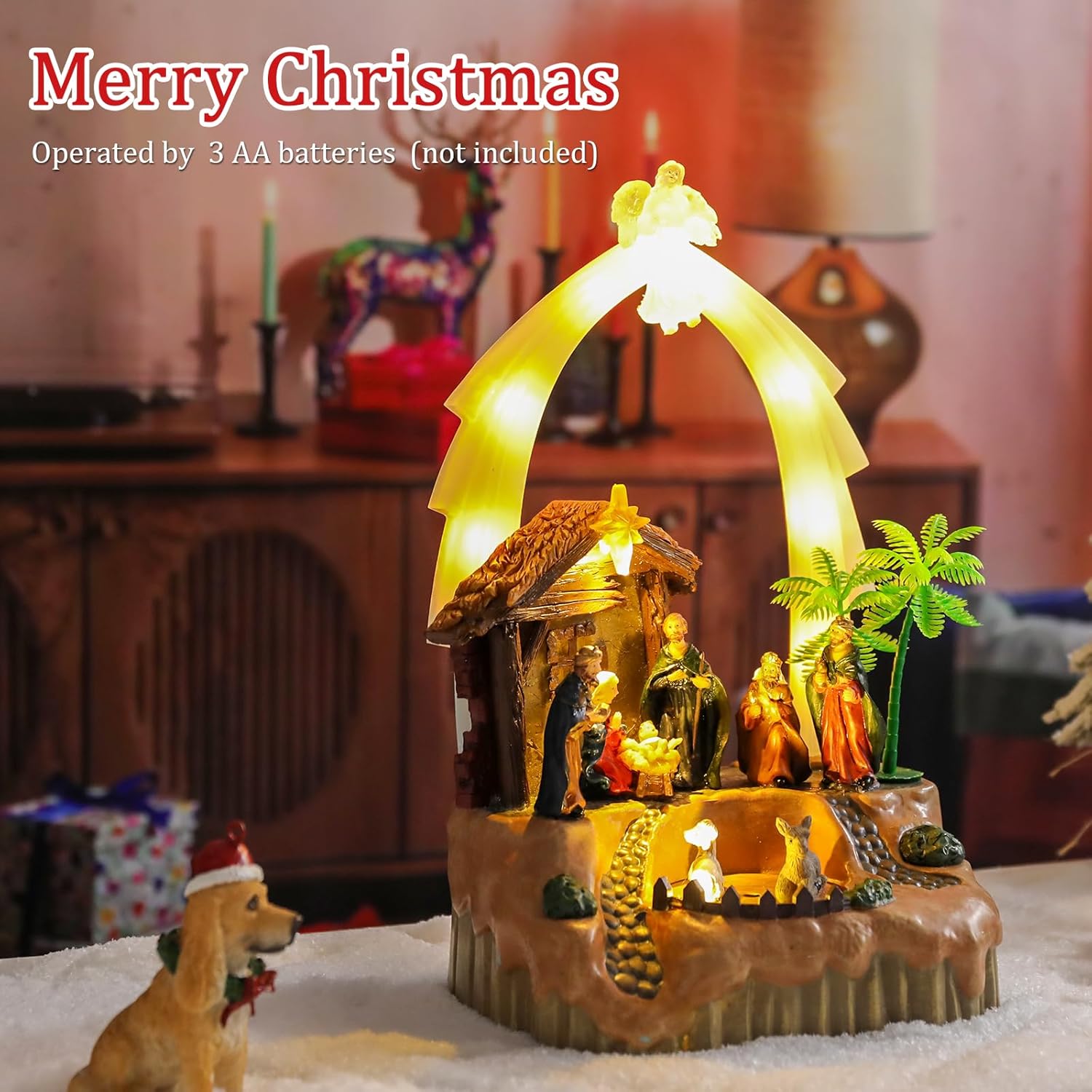 VCUTEKA Christmas Village Houses Lighted Musical Collectible Decor