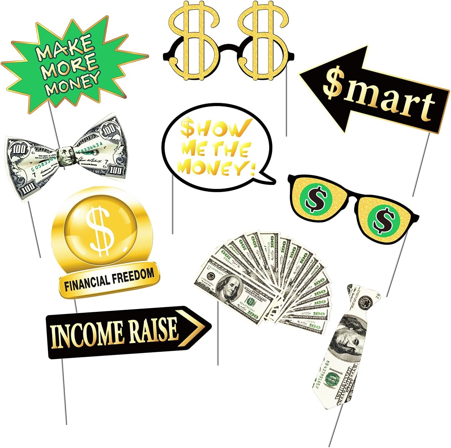 Fun Money Theme Photo Booth Props for Parties