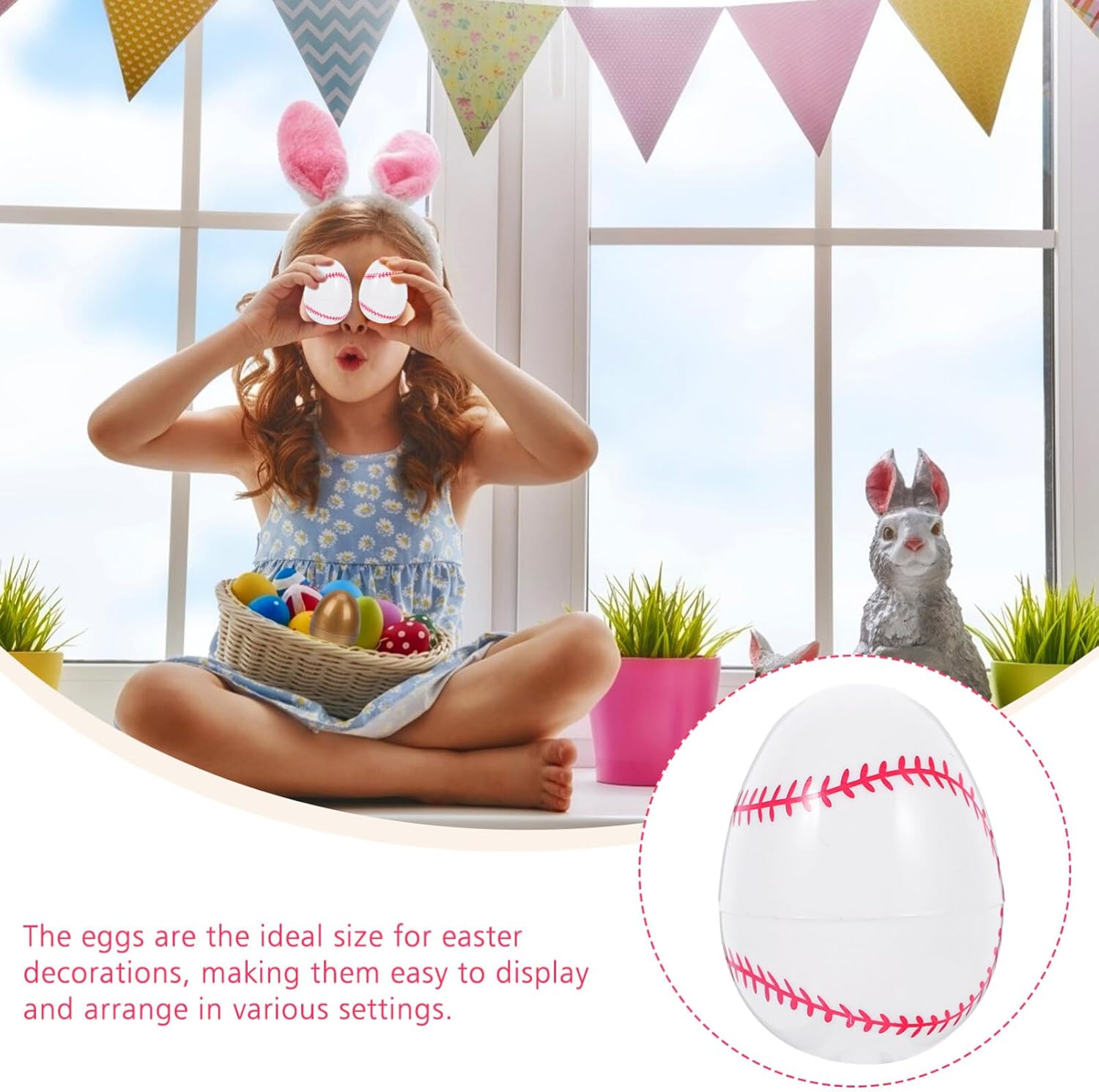 12pcs Baseball Themed Plastic Easter Eggs Openable Decorative Set