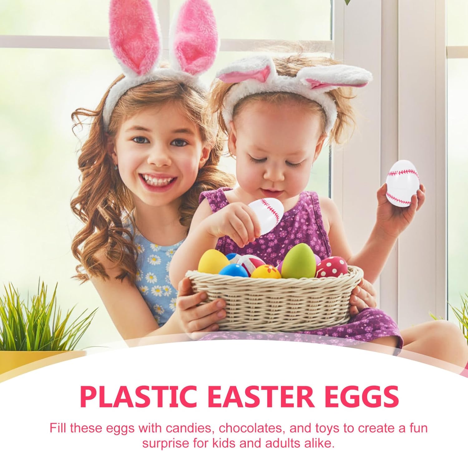 12pcs Baseball Themed Plastic Easter Eggs Openable Decorative Set