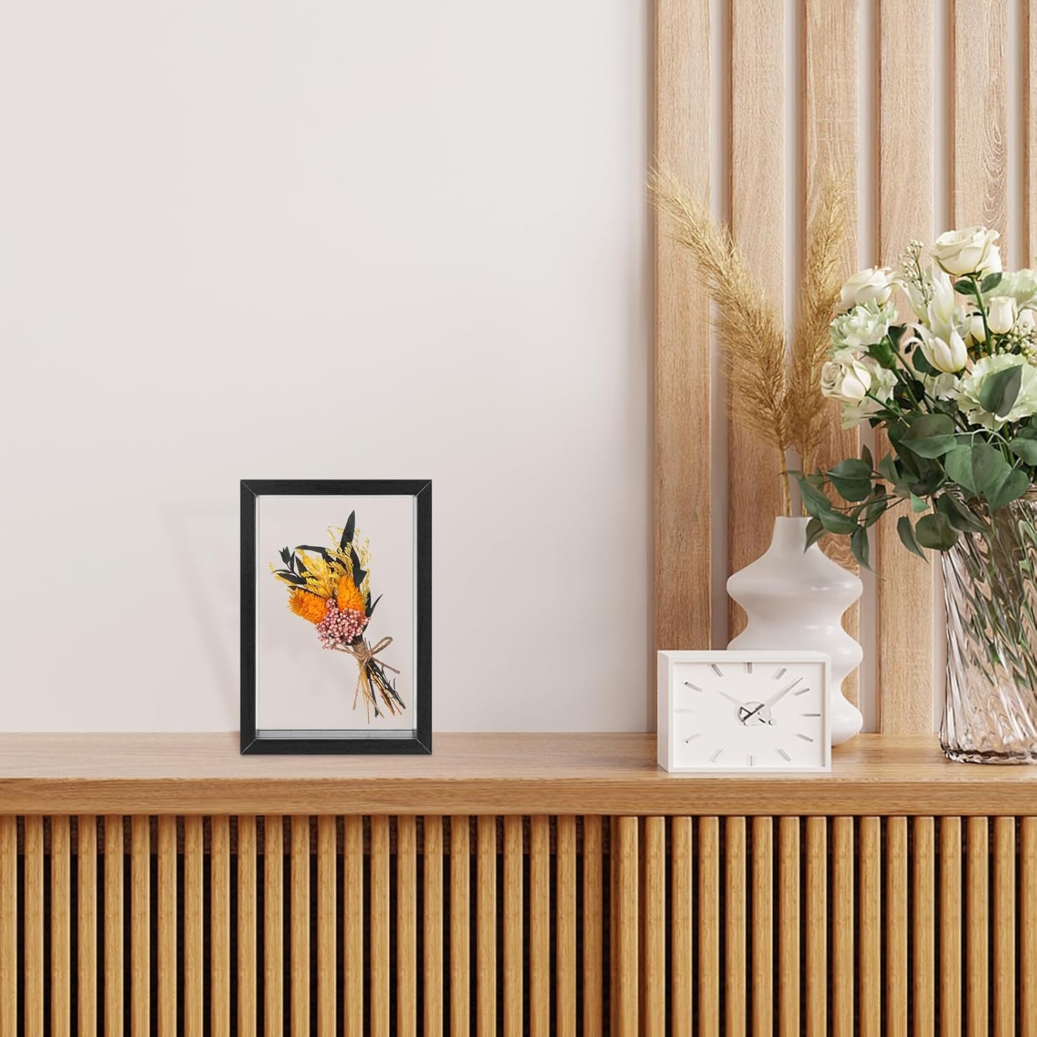 2 Pack 8x10 Inch Wooden Dried Flower Frame with Clear Acrylic Panels