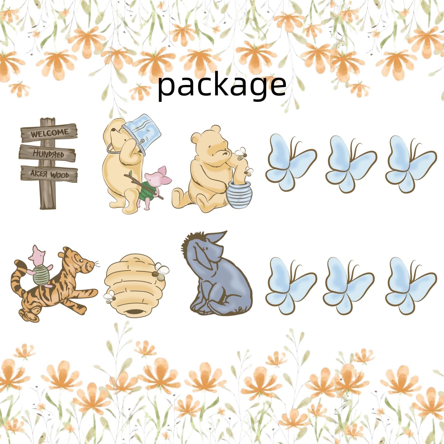 Winnie The Pooh Cake Topper Kit 12PCS