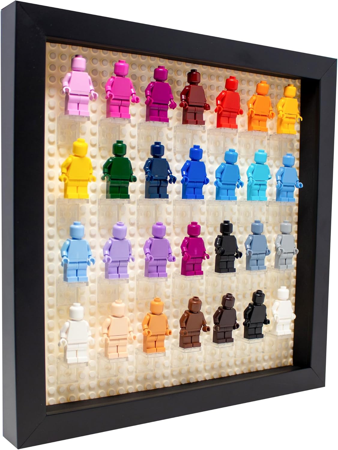 10x10 Black Figurine Display Case with Wood Frame and White Base