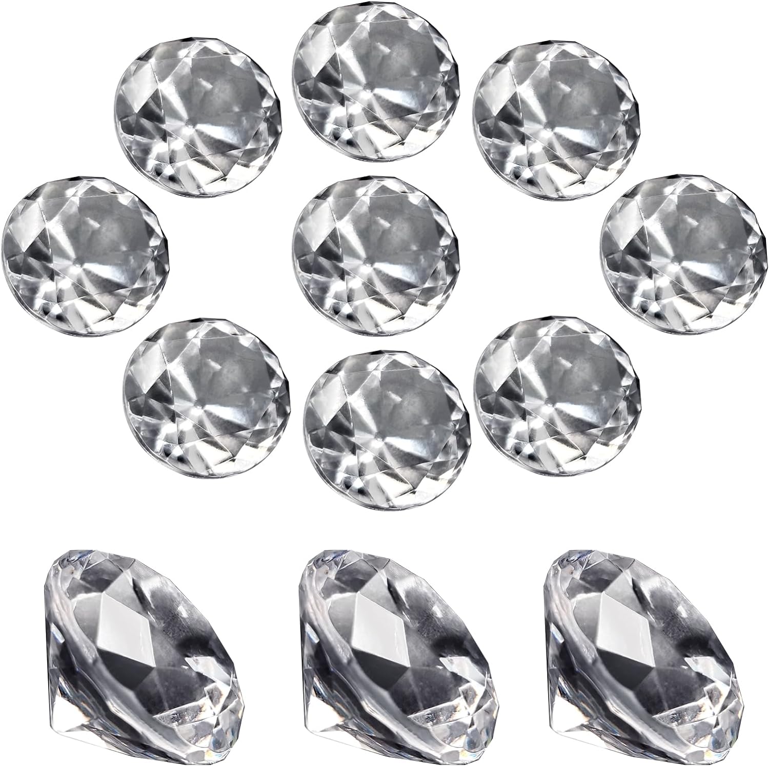 100 Pcs Clear Acrylic Diamond Gems for Wedding Decorations