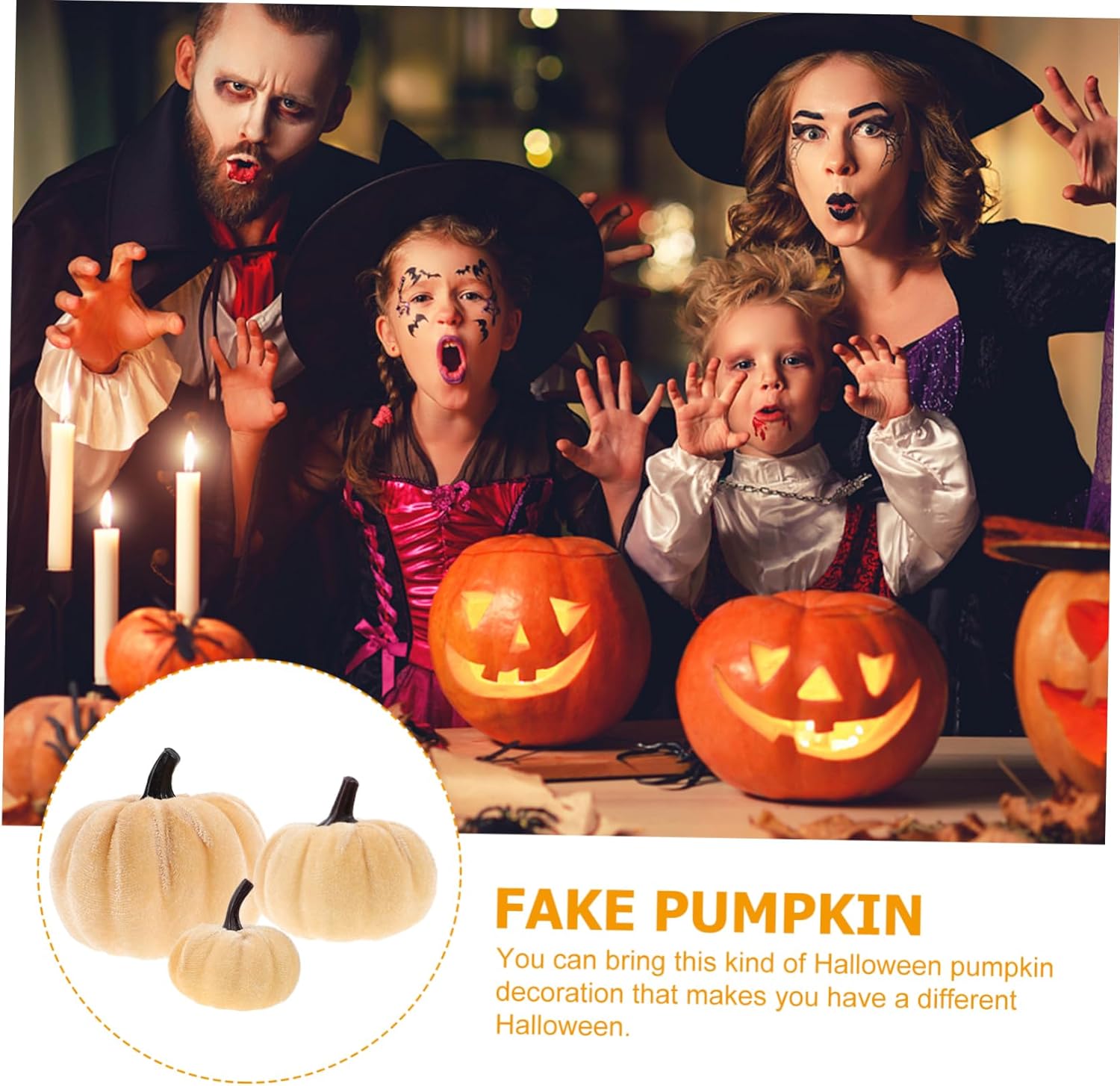 GLEAVI 6Pcs Artificial Pumpkins for Halloween Decorations