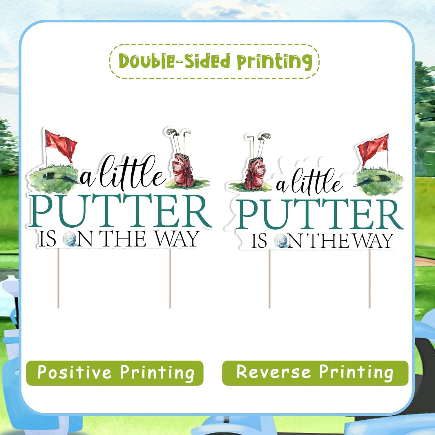 Golf Theme Baby Shower Cake Topper With Putter