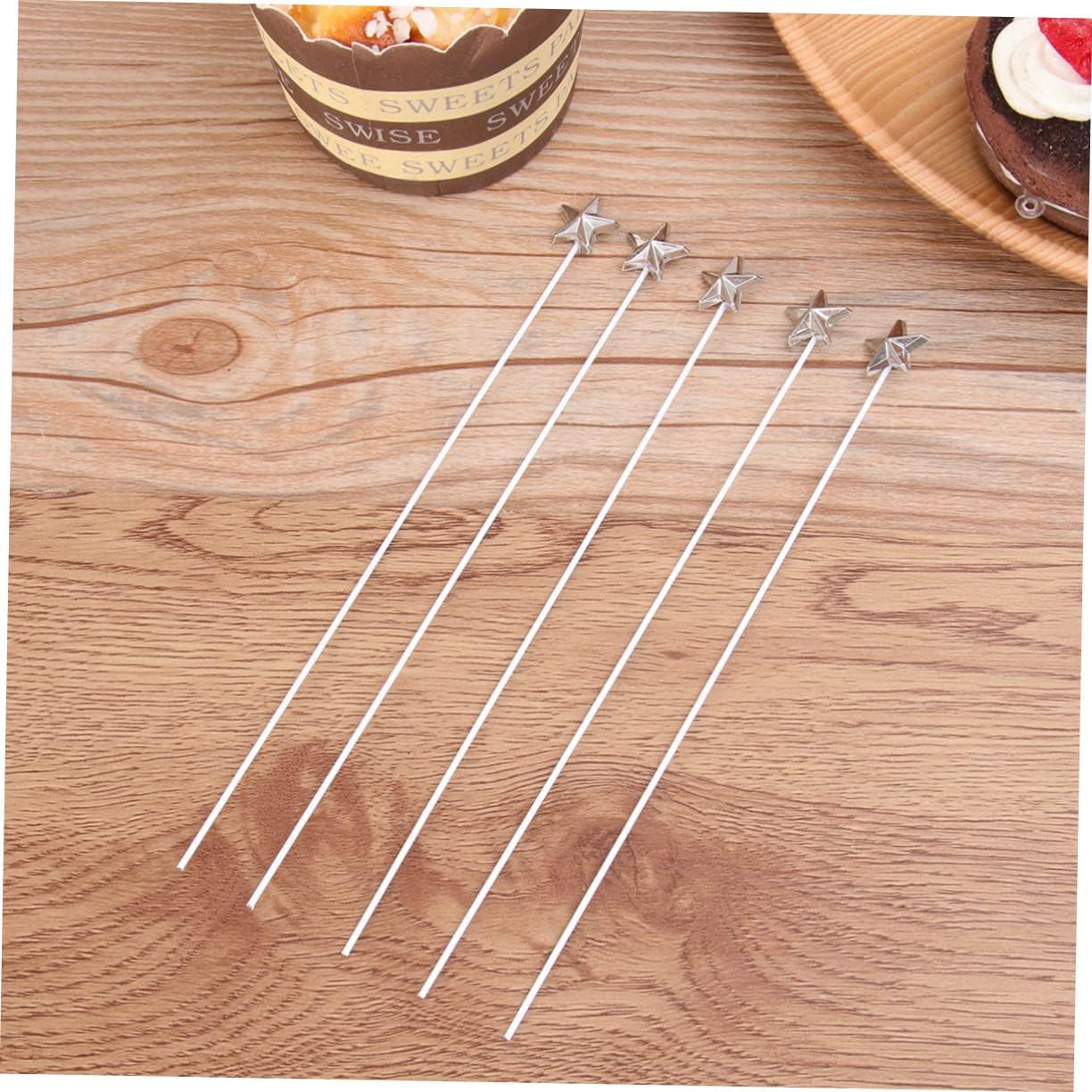 50 Pcs Birthday Silver Cake Decorations