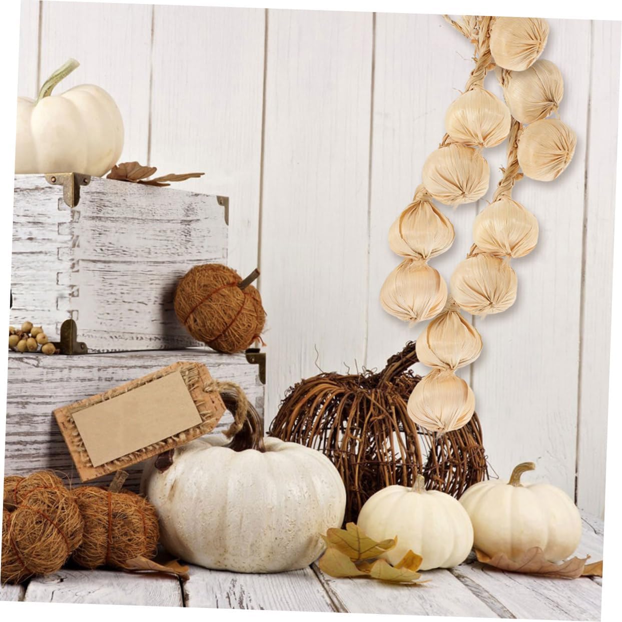 Cabilock Lifelike Fake Garlic Garland Strings for Photo Props