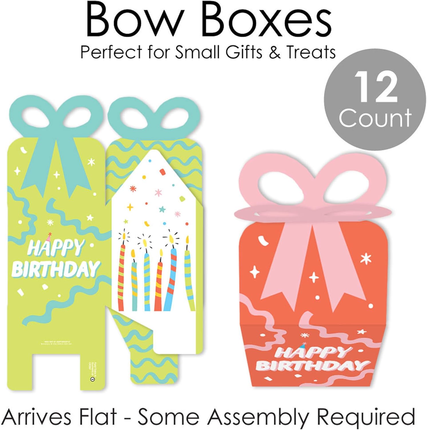 Big Dot of Happiness Party Time Bow Boxes Set of 12
