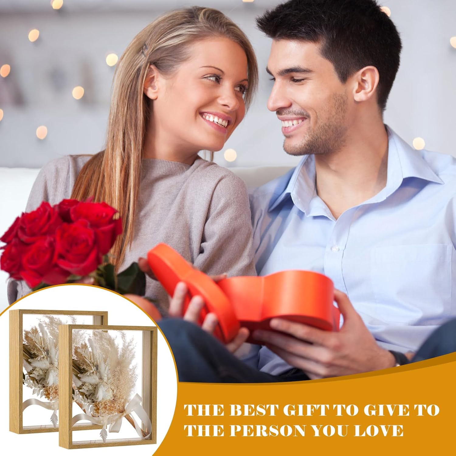 2 Pack Floating Picture Frame for Dried Flowers and Plants