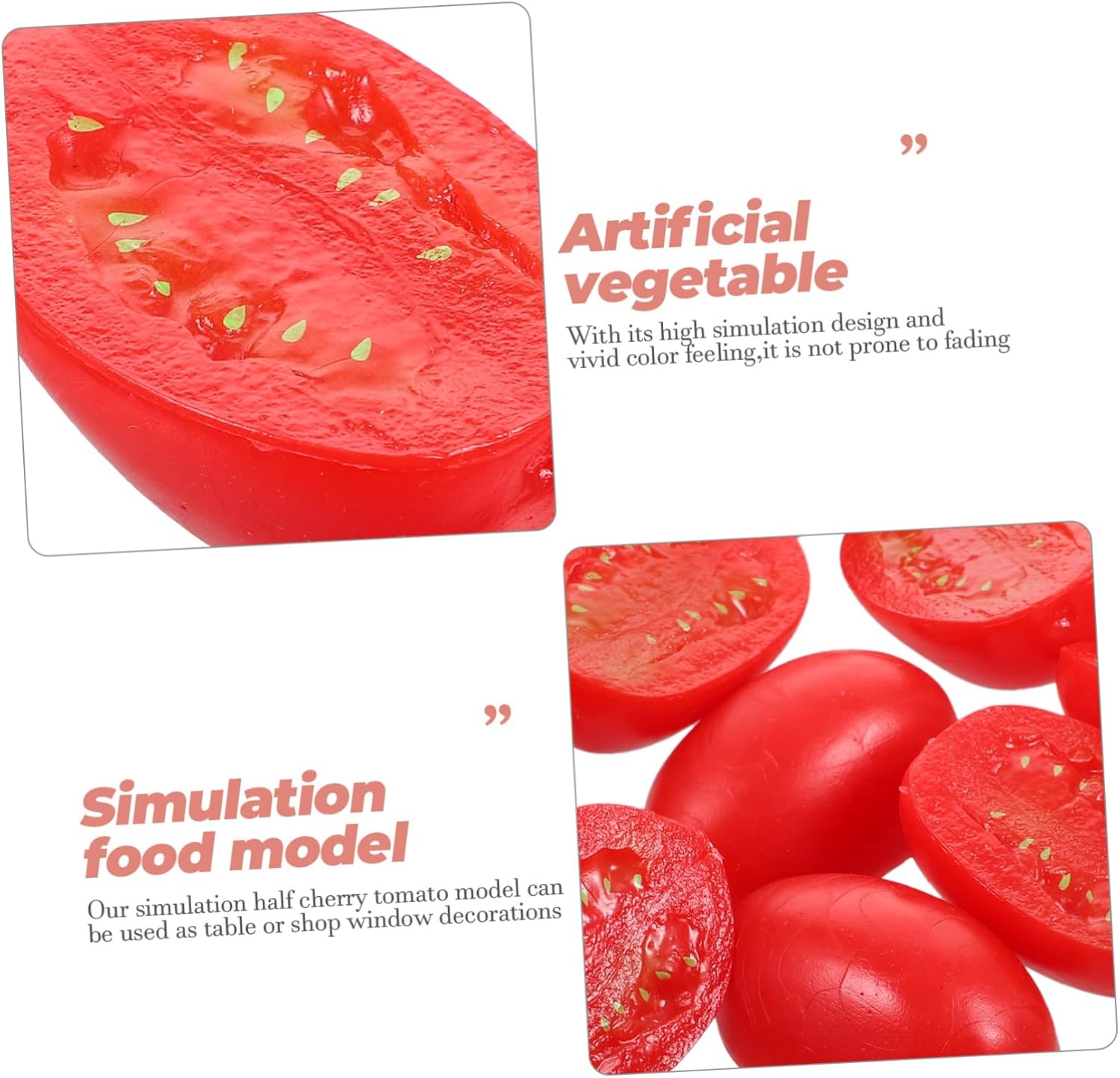 Healifty 10pcs Simulated Half Cherry Tomato Decor