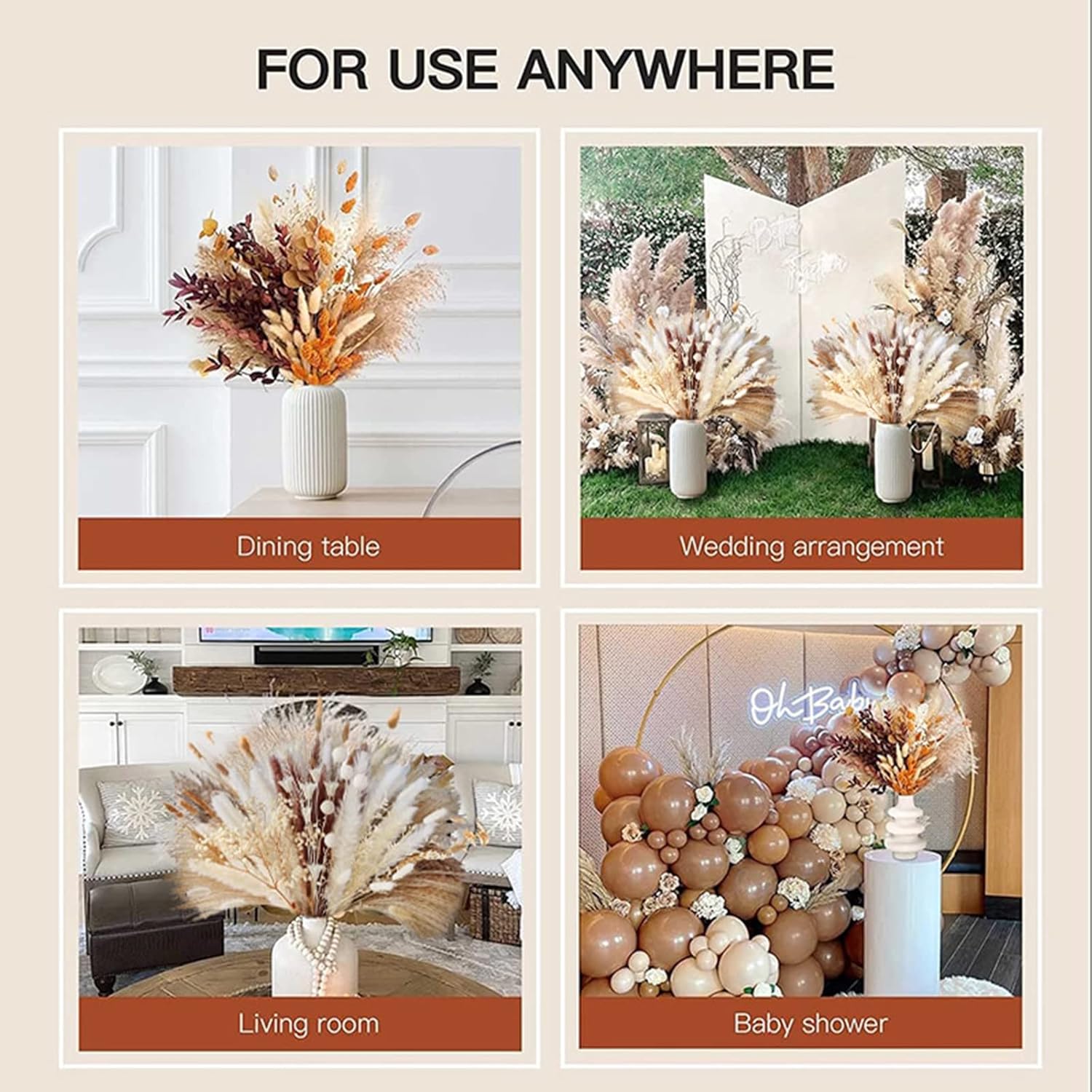 Ochine Natural Dried Lagurus Ovatus for Home Decor