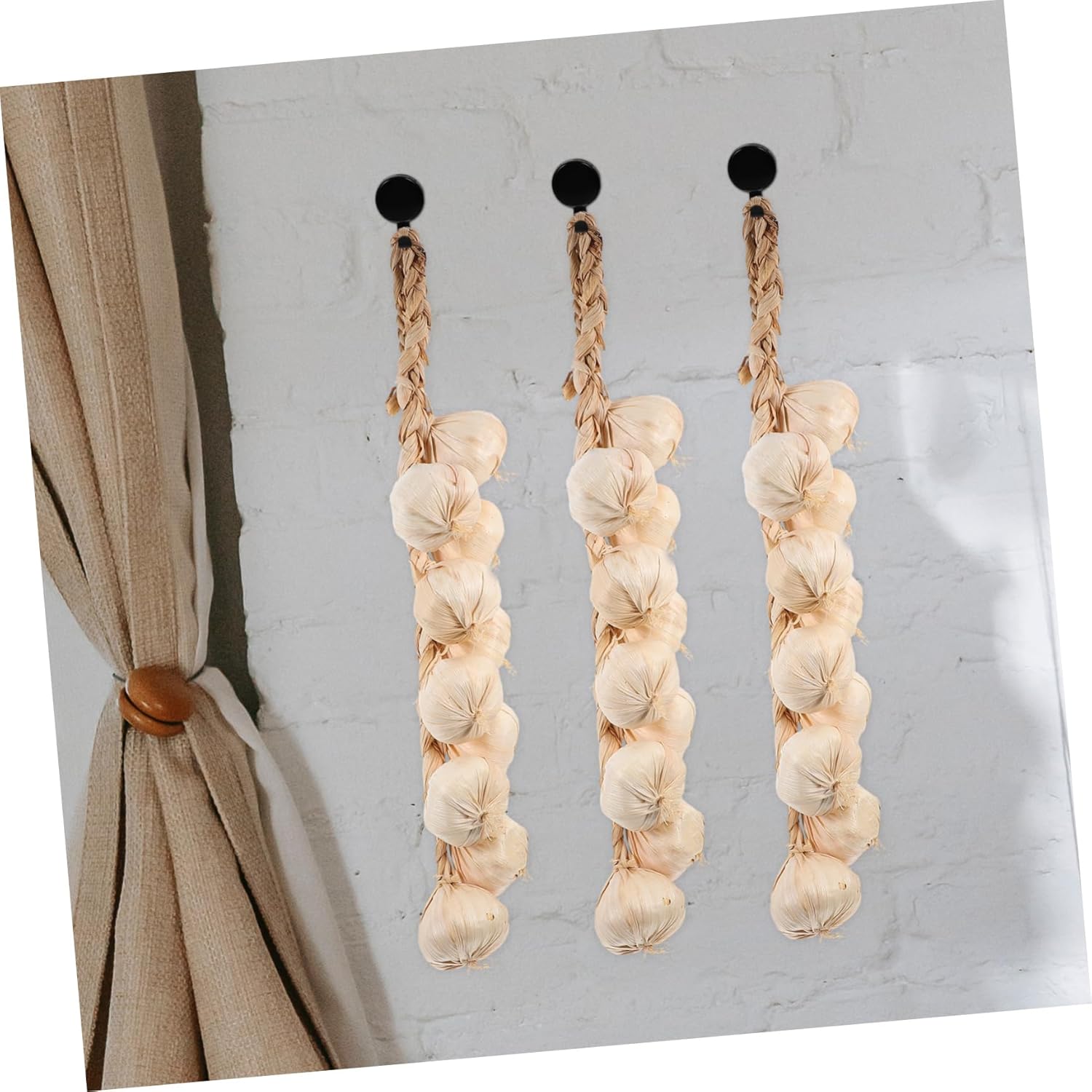 3Pcs Lifelike Fake Garlic Strings for Home and Photography Props