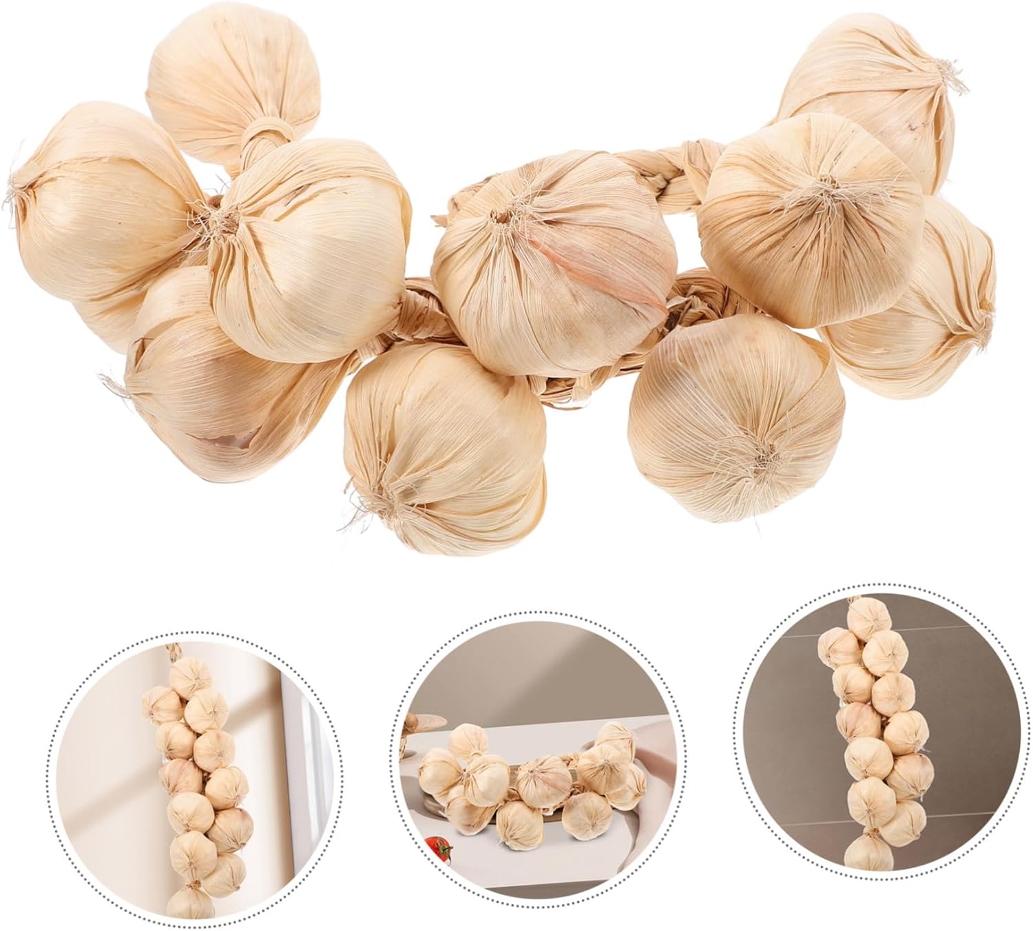 SOLUSTRE Lifelike Fake Garlic String Decor