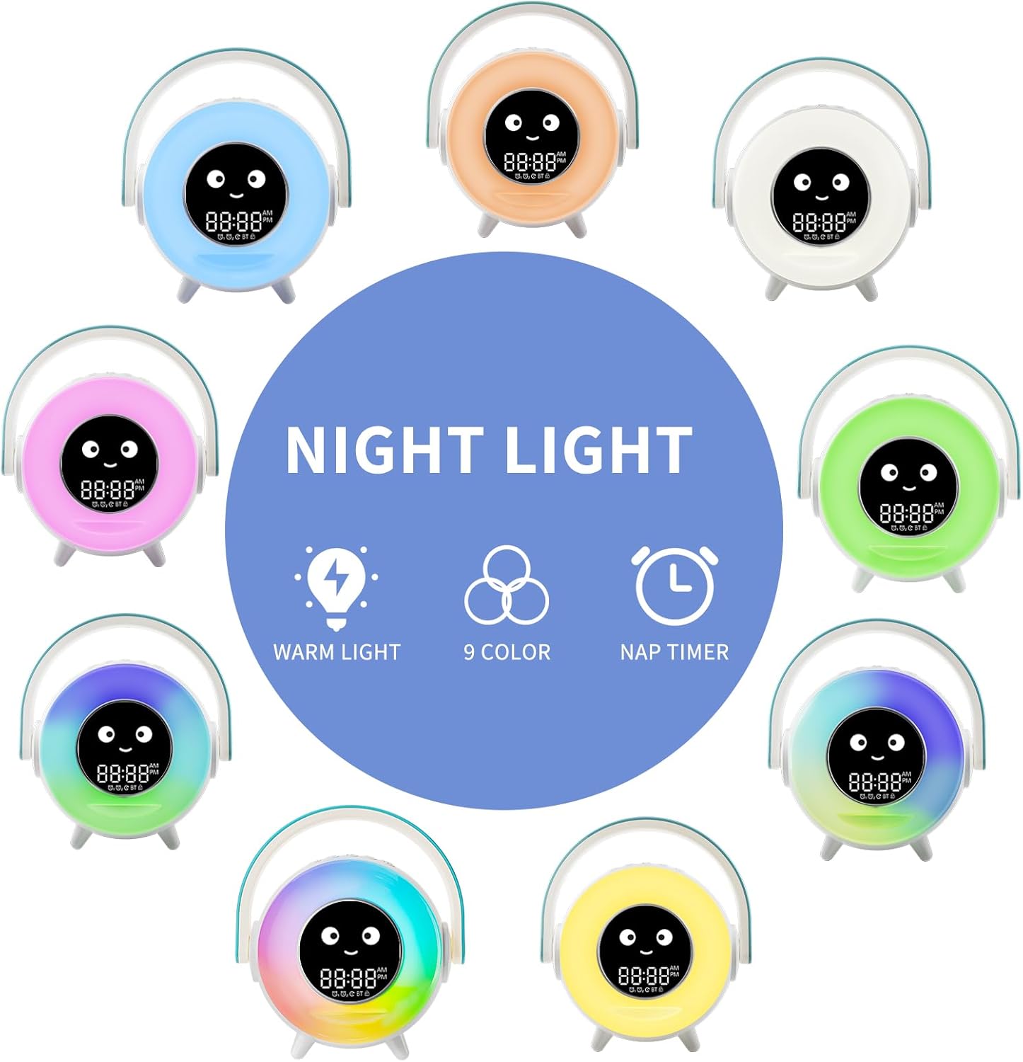LOVME Kids Alarm Clock with Night Light and Sleep Sounds