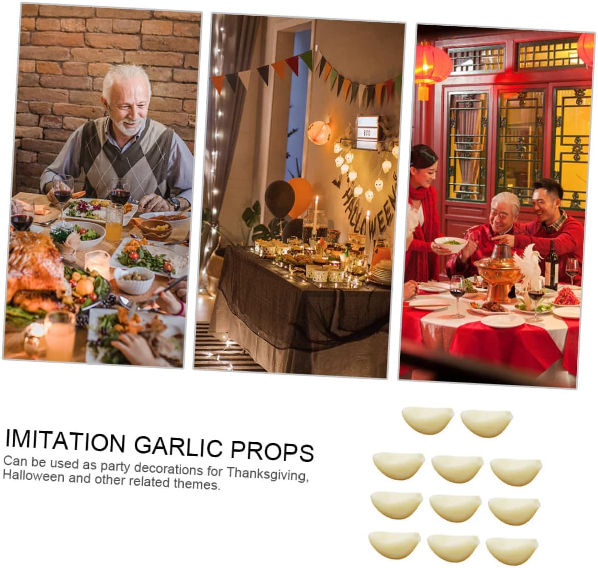10pcs Lifelike Garlic Cloves Artificial Photo Props