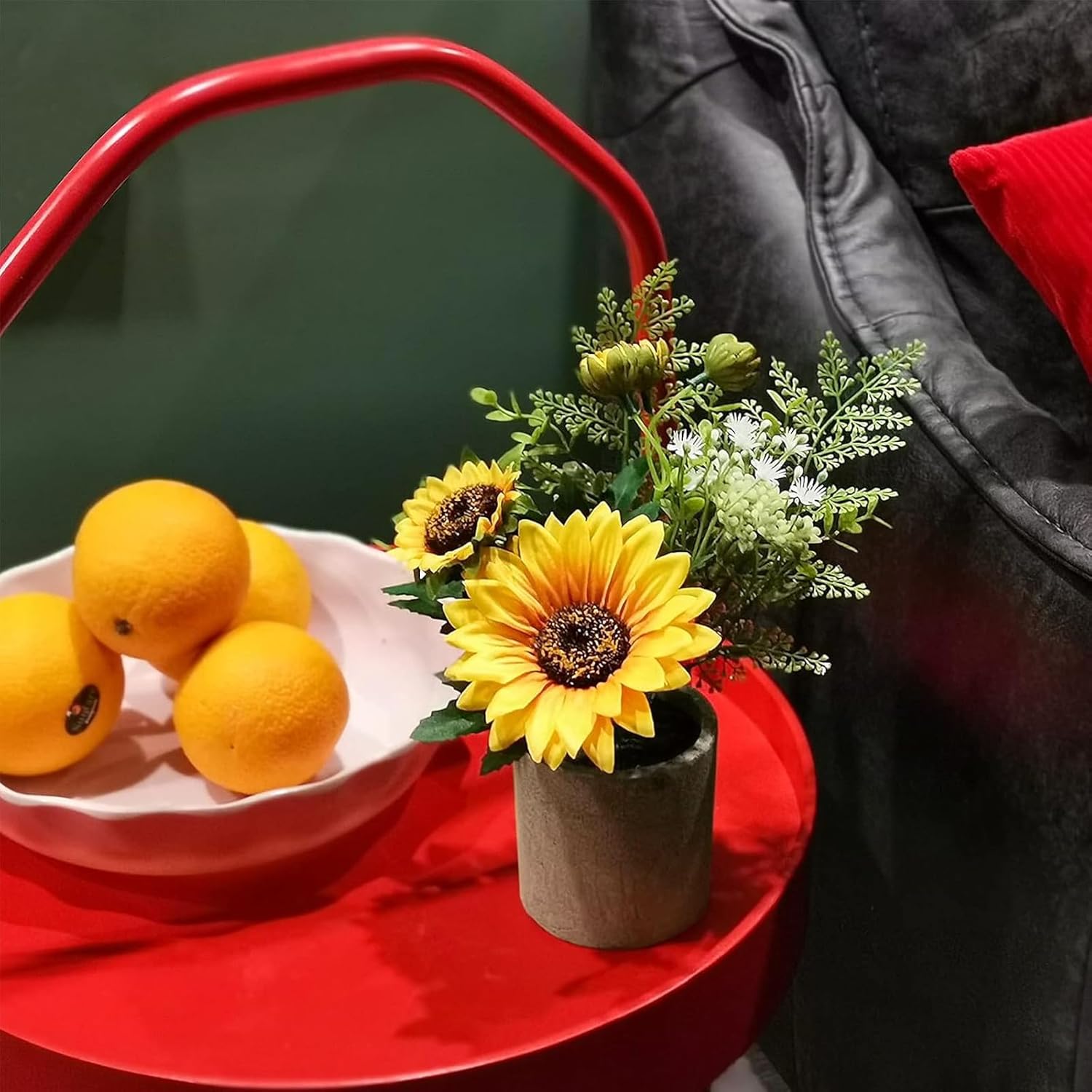 COCOBOO Sunflower Artificial Flower Pot for Home Decor