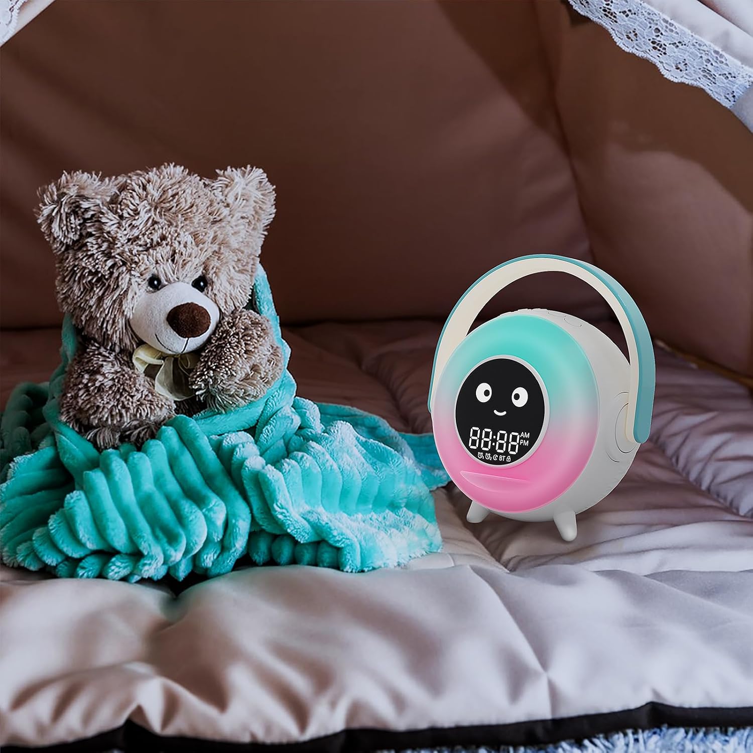 LOVME Kids Alarm Clock with Night Light and Sleep Sounds