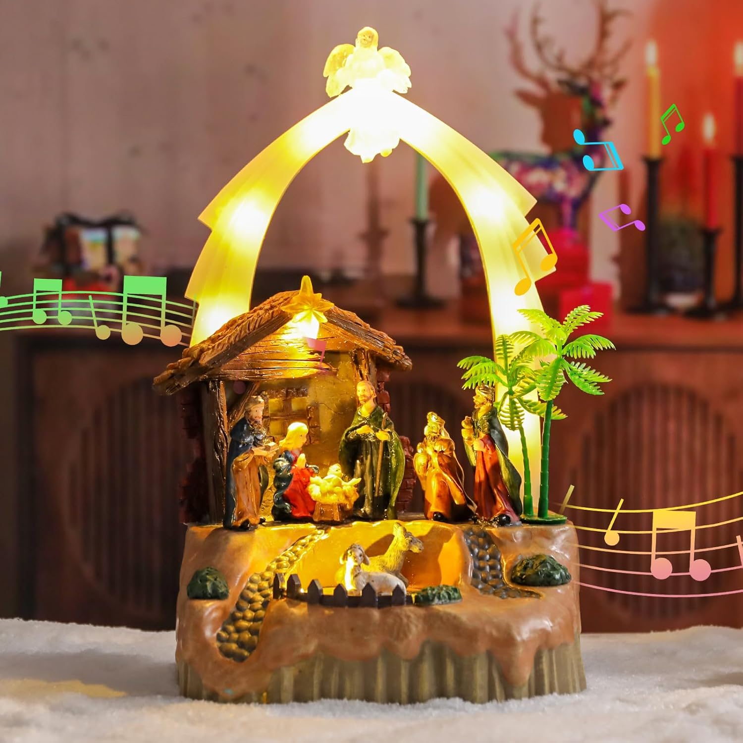 VCUTEKA Christmas Village Houses Lighted Musical Collectible Decor