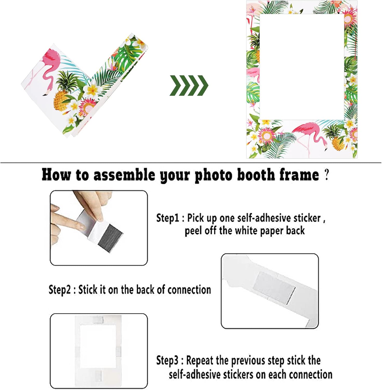 PHOGARY Luau Photo Booth Props 15PCS Tropical Party Kit