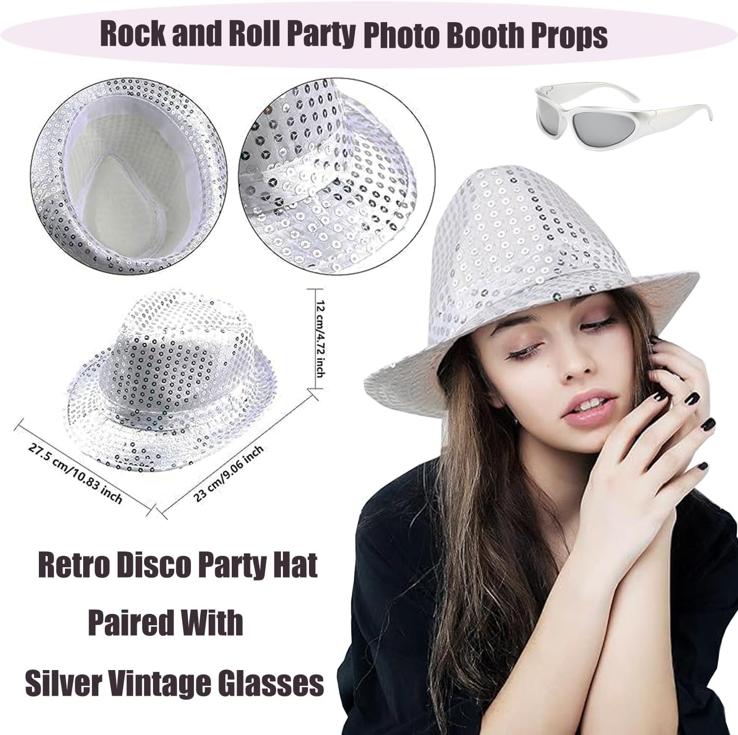 HEYTOP 50 Pcs Rock Party Photo Booth Props Set for Adults
