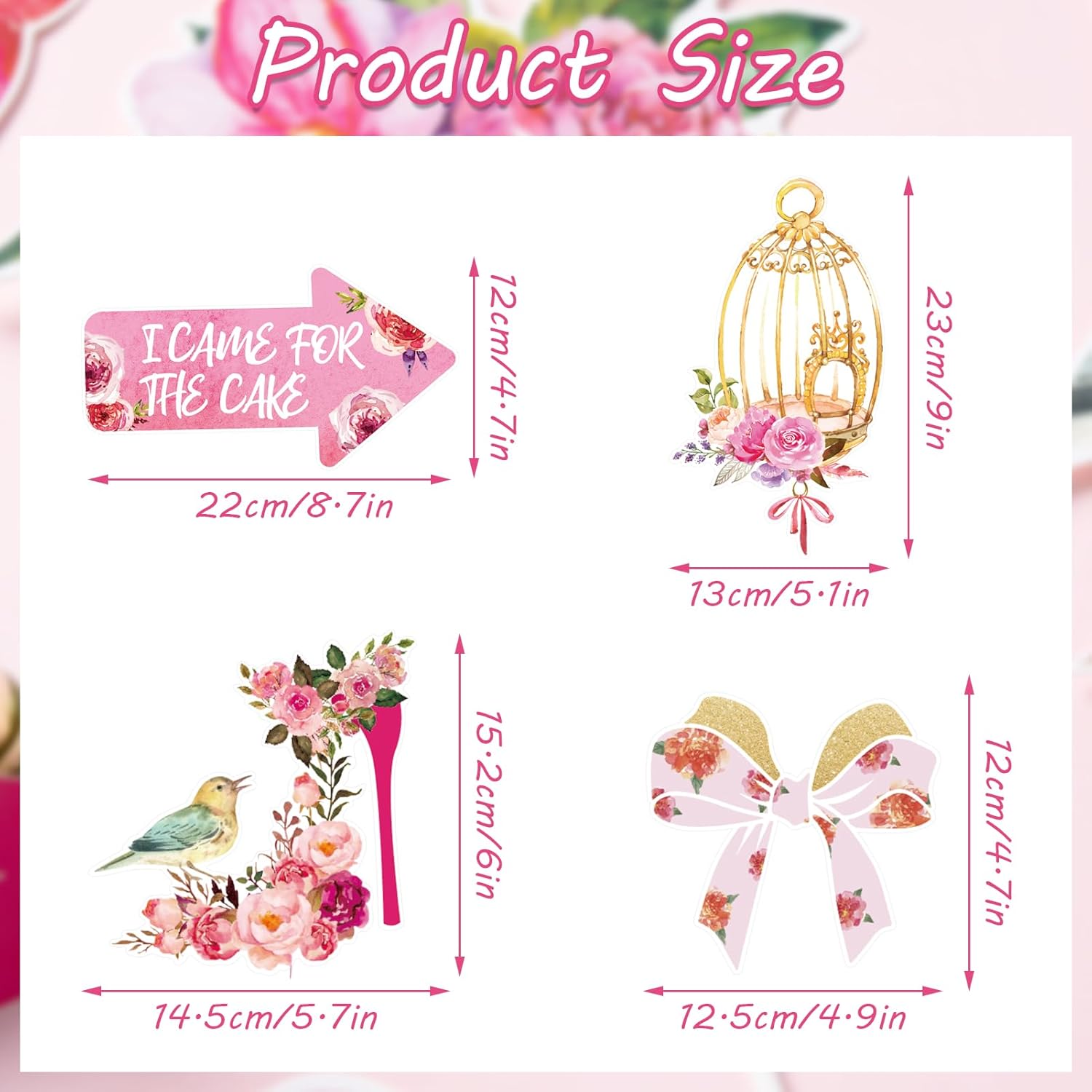 Paper Jazz Tea Party Photo Booth Props 14 Pcs