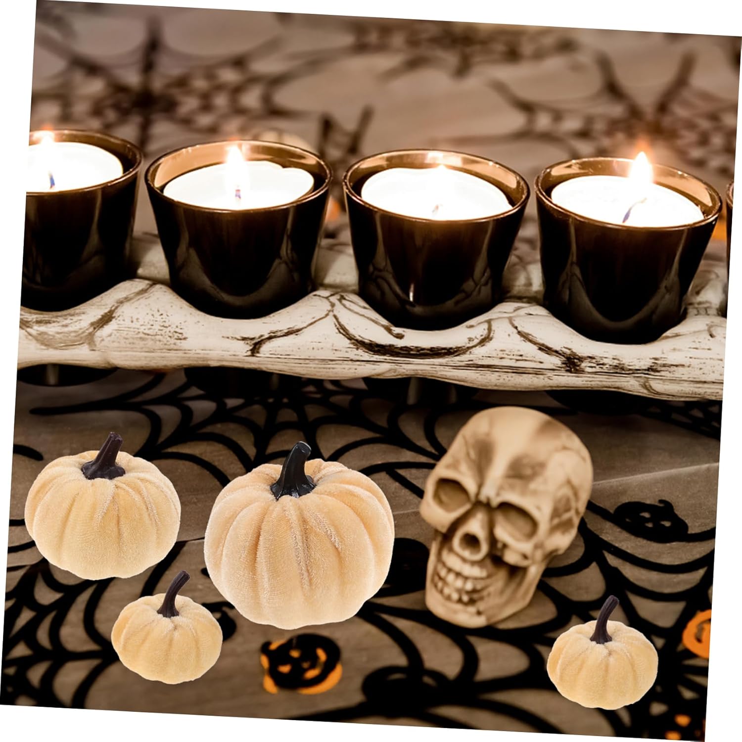 GLEAVI 6Pcs Artificial Pumpkins for Halloween Decorations