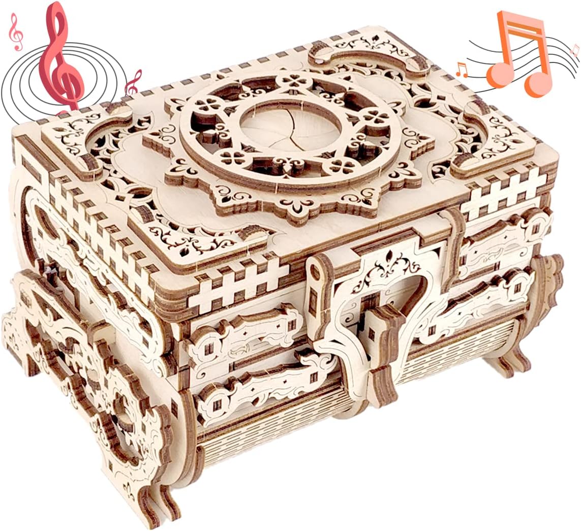3D Wooden Puzzle Music Box - Antique Case