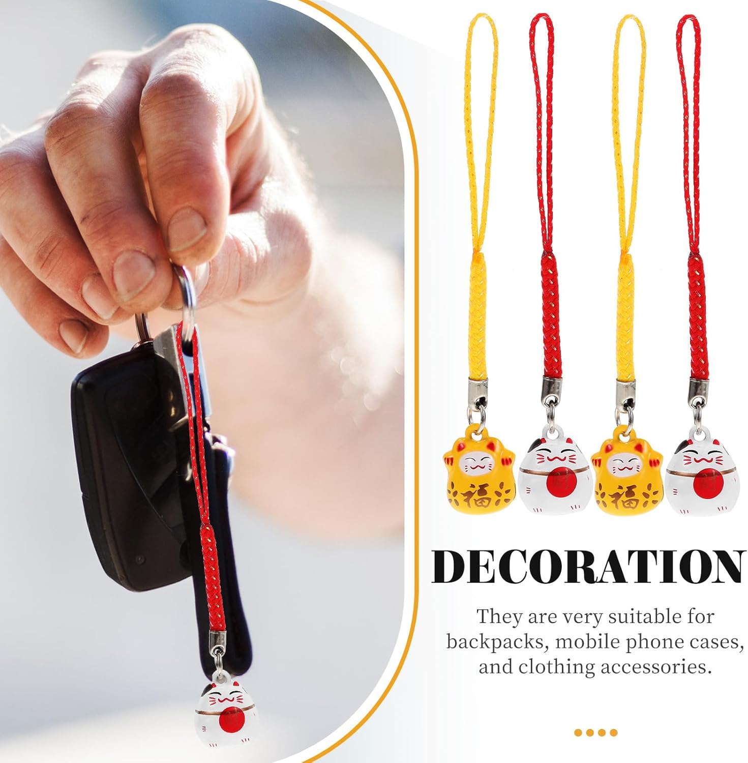 Mikikit 36pcs Luck Cat Hanging Pendants Decor