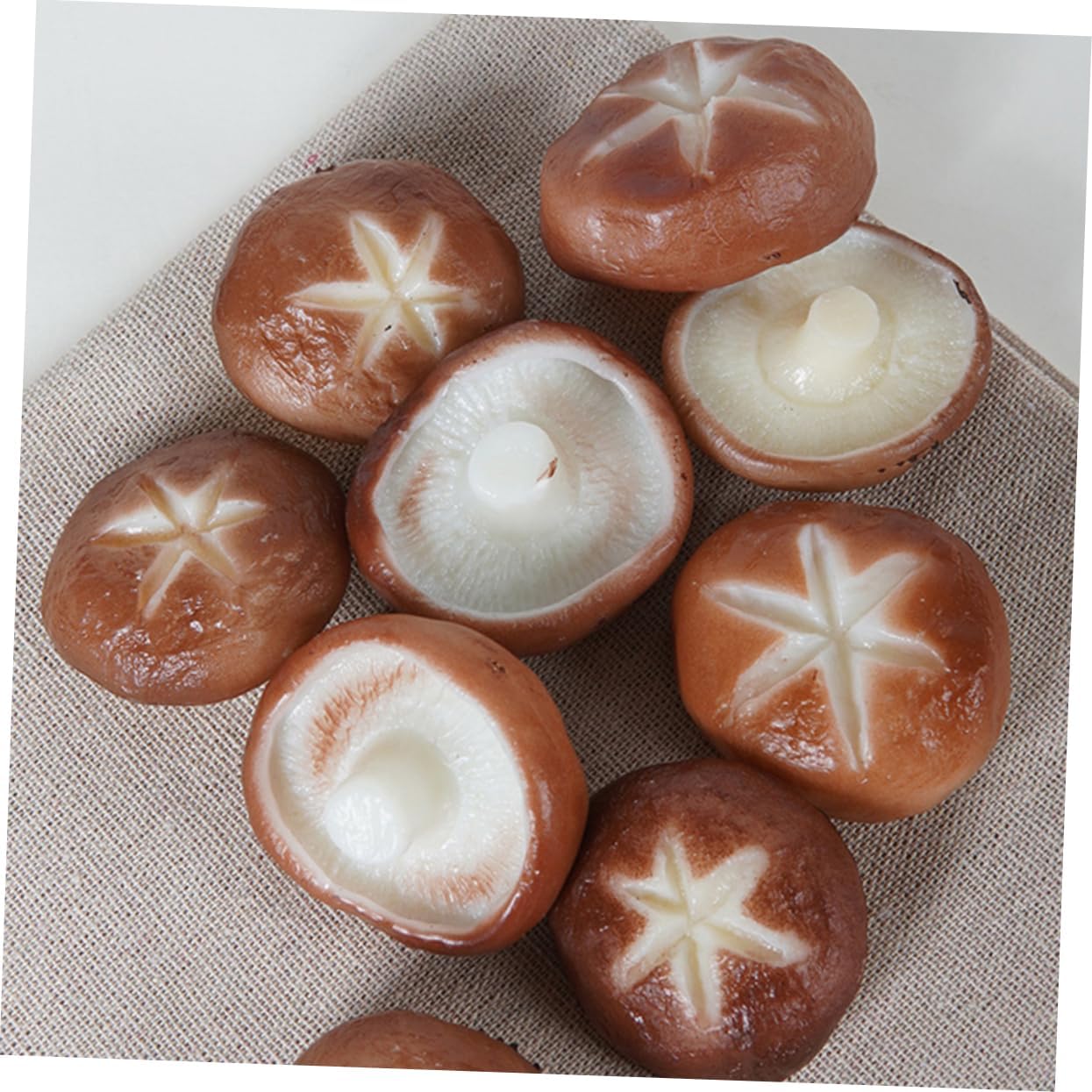 5pcs Artificial Shiitake Mushroom Model for Barbecue and Photo Props