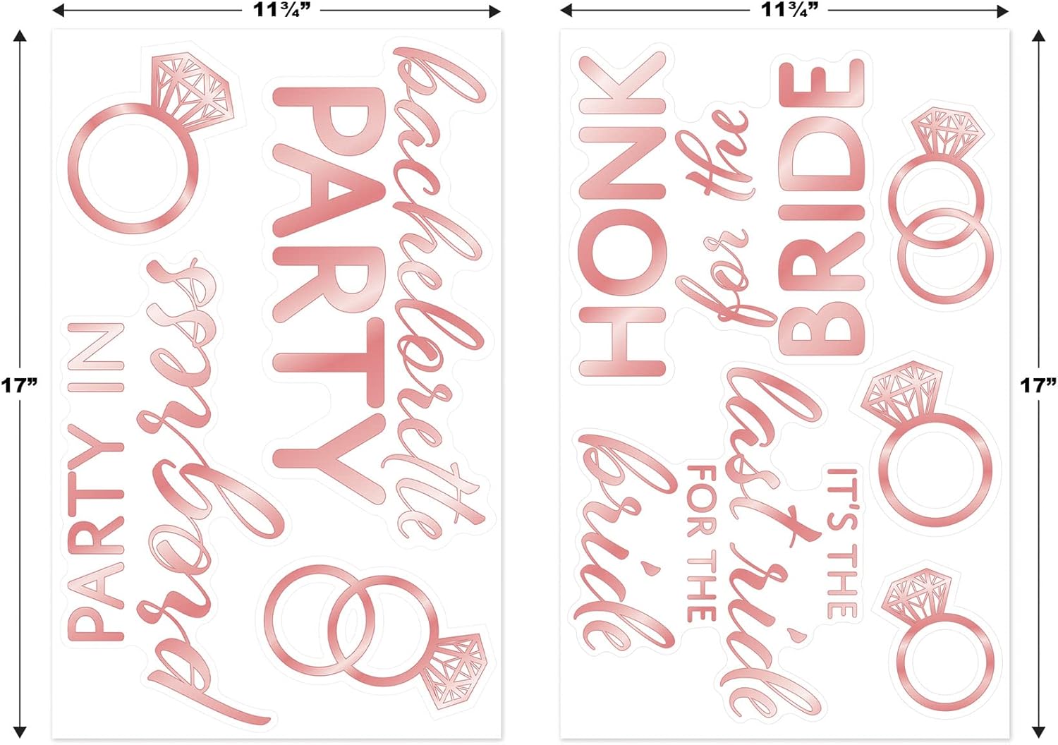 Beistle 9 Piece Bachelorette Car Decorations Vinyl Clings