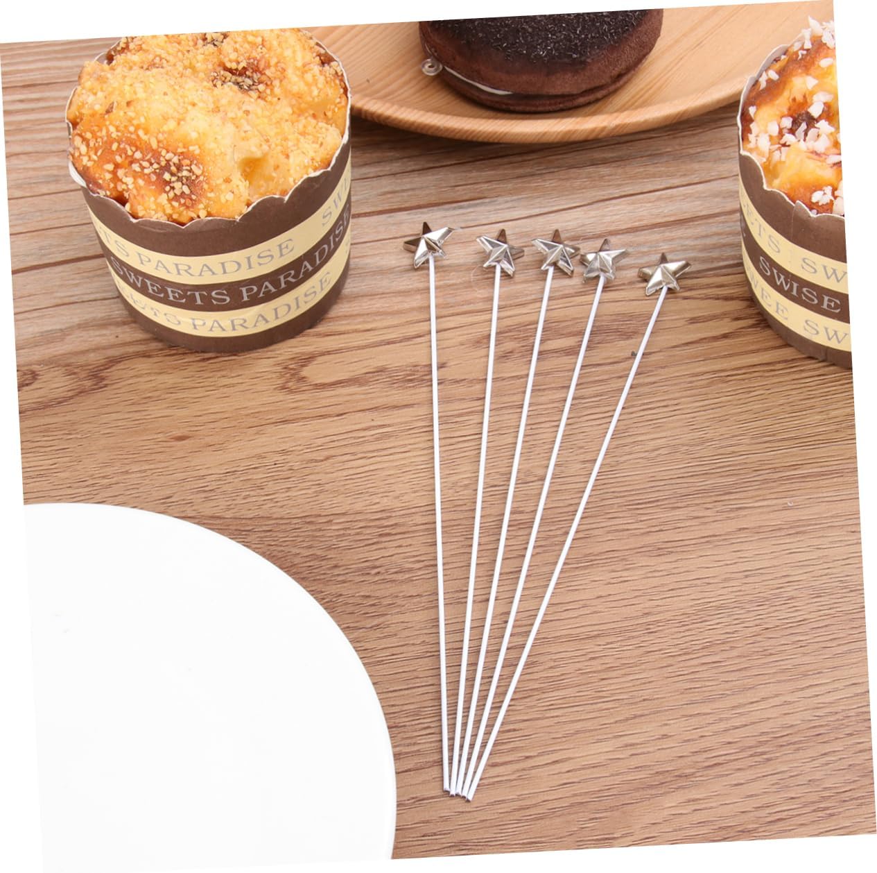50 Pcs Birthday Silver Cake Decorations