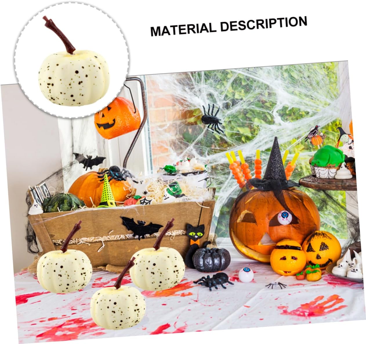 PRETYZOOM Halloween Pumpkins Decorative Set