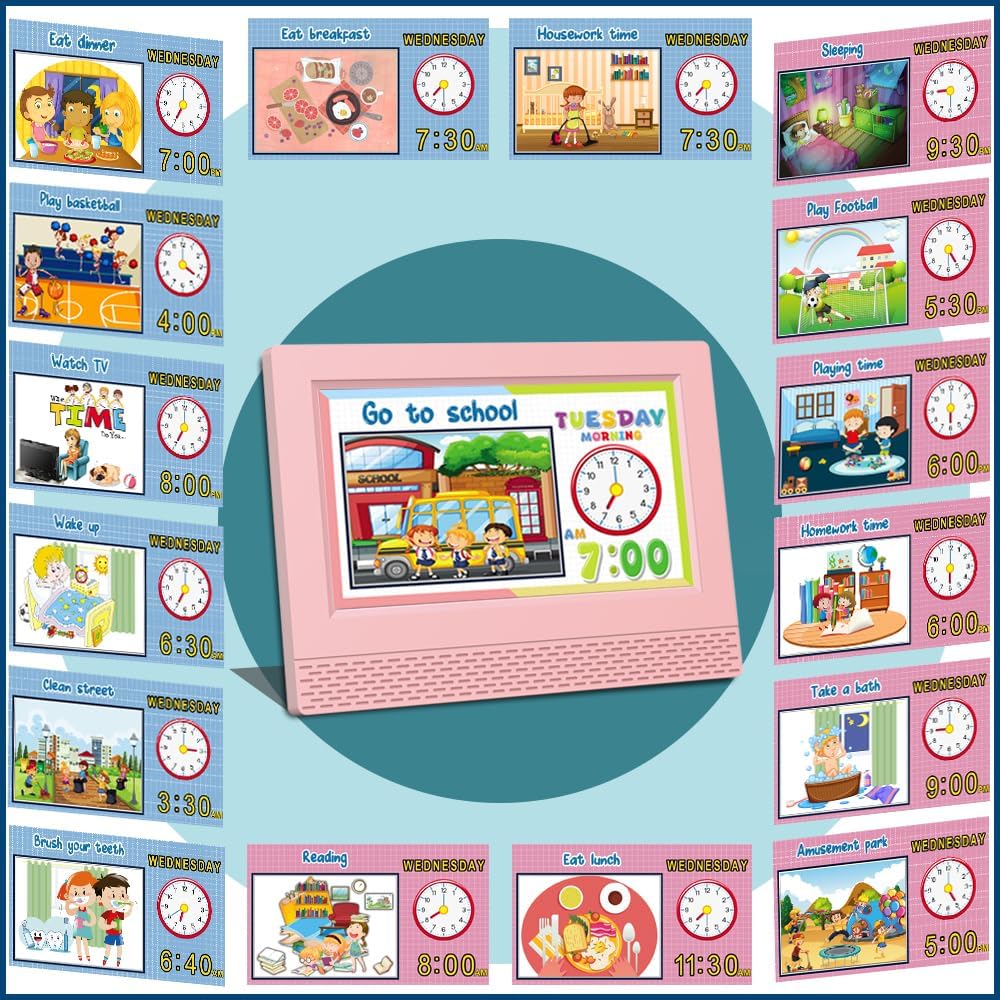 Ykall Kids Digital Alarm Clock with 7 Display and 17 Alarm Settings
